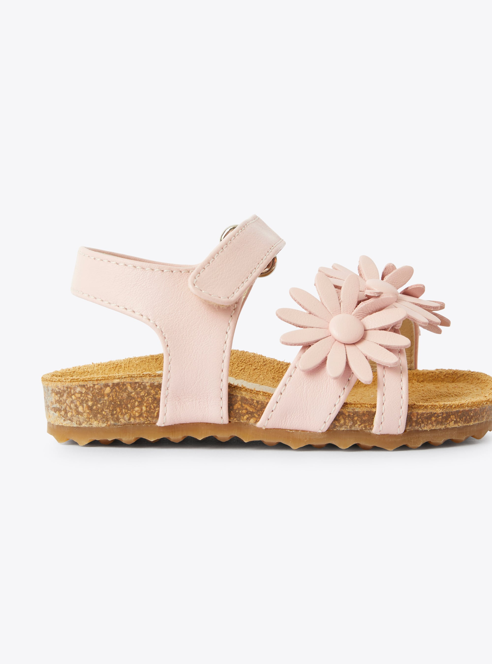 Sandal with appliqué flowers - Pink | Il Gufo