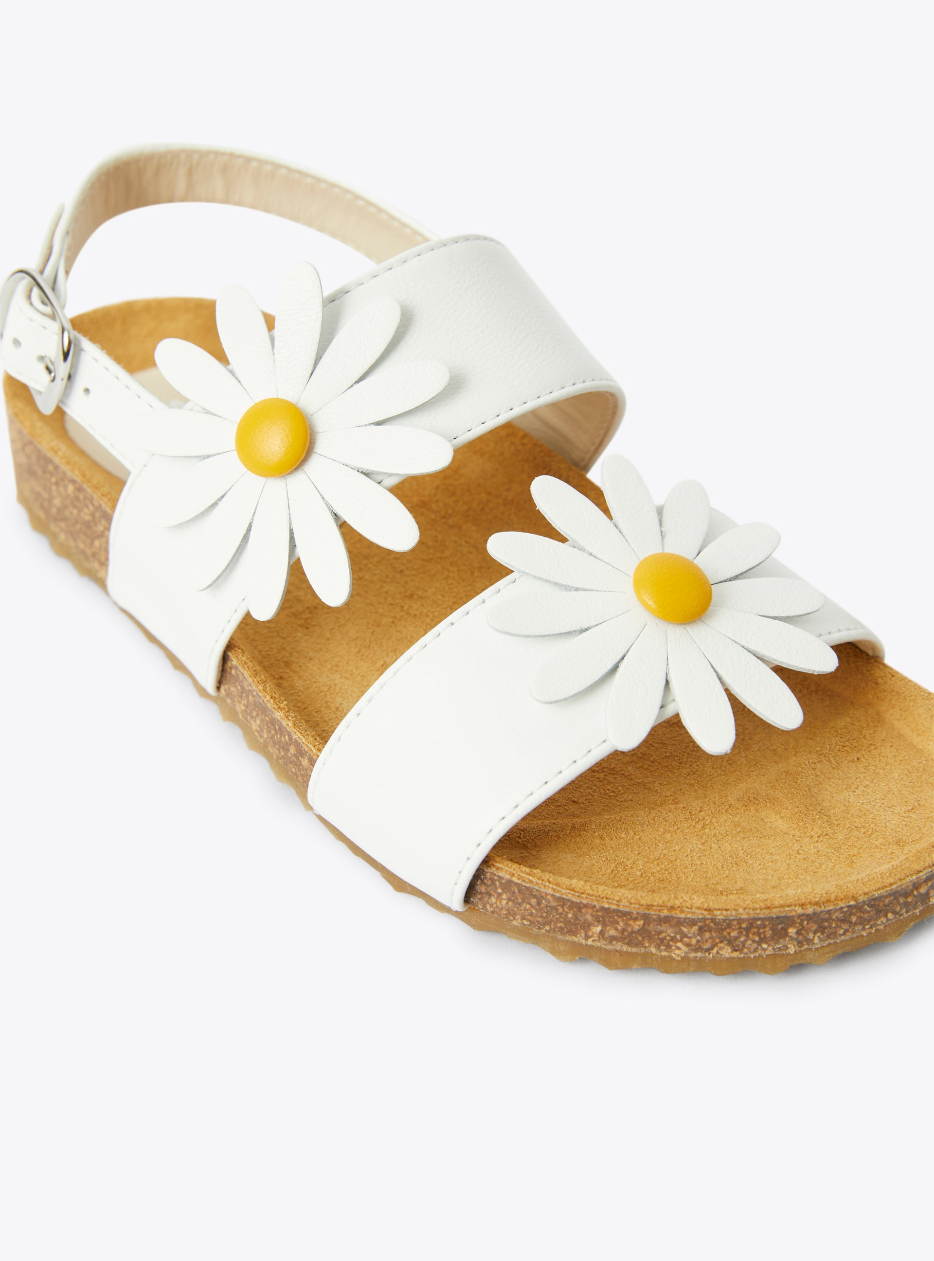Sandal with applied flowers - White | Il Gufo