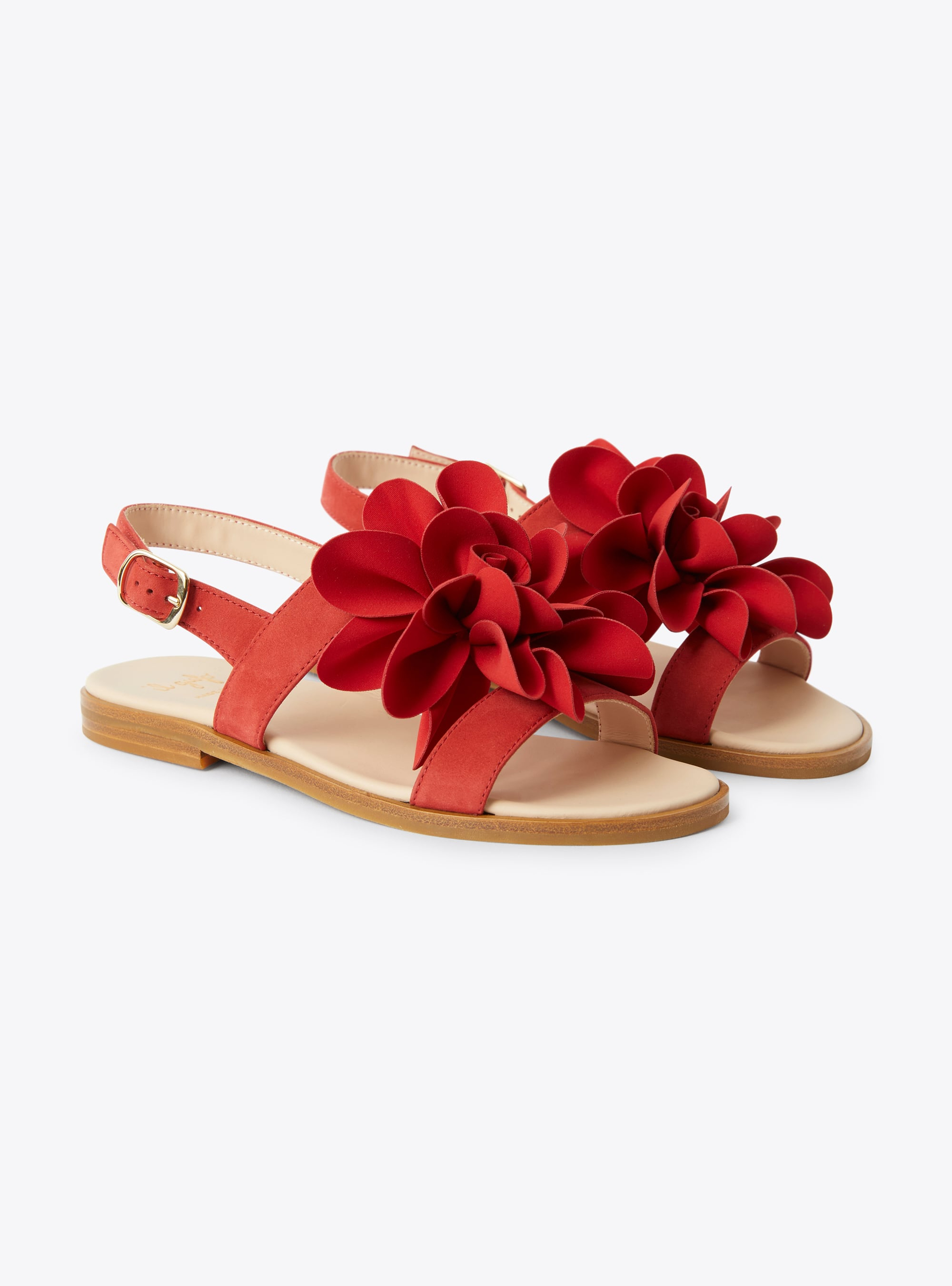 Leather sandal with flower detail - Shoes - Il Gufo