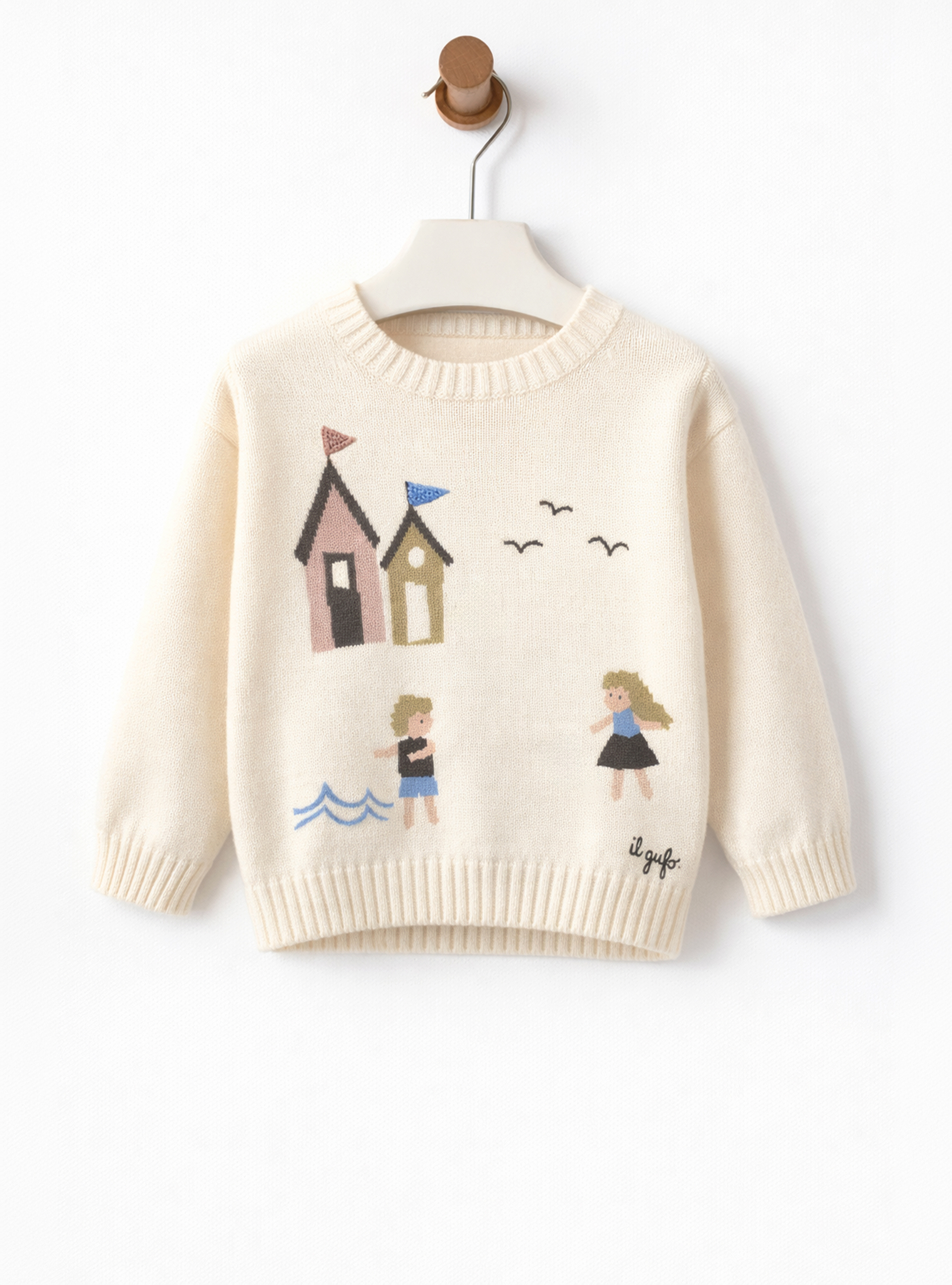 Maglione in cotone organico paesaggio marino - Maglie - Il Gufo