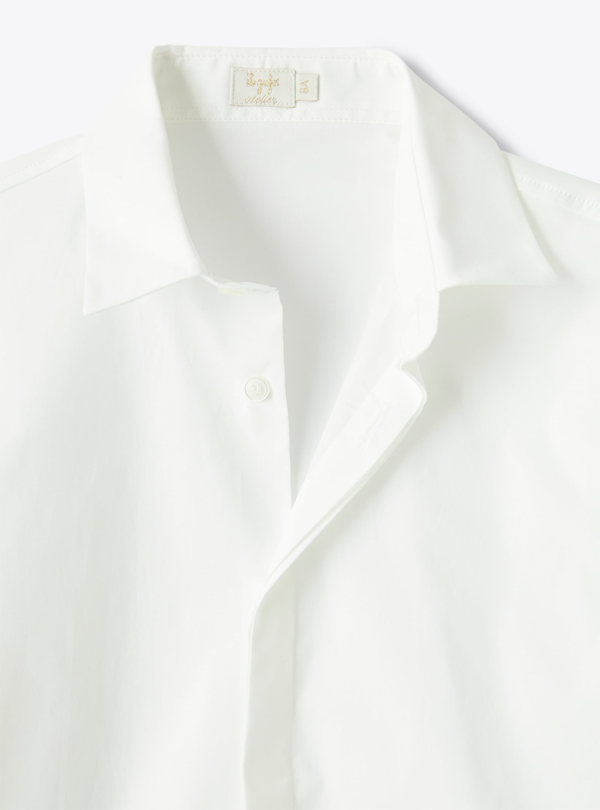 Bluse aus Stretch-Popeline - Weiss | Il Gufo