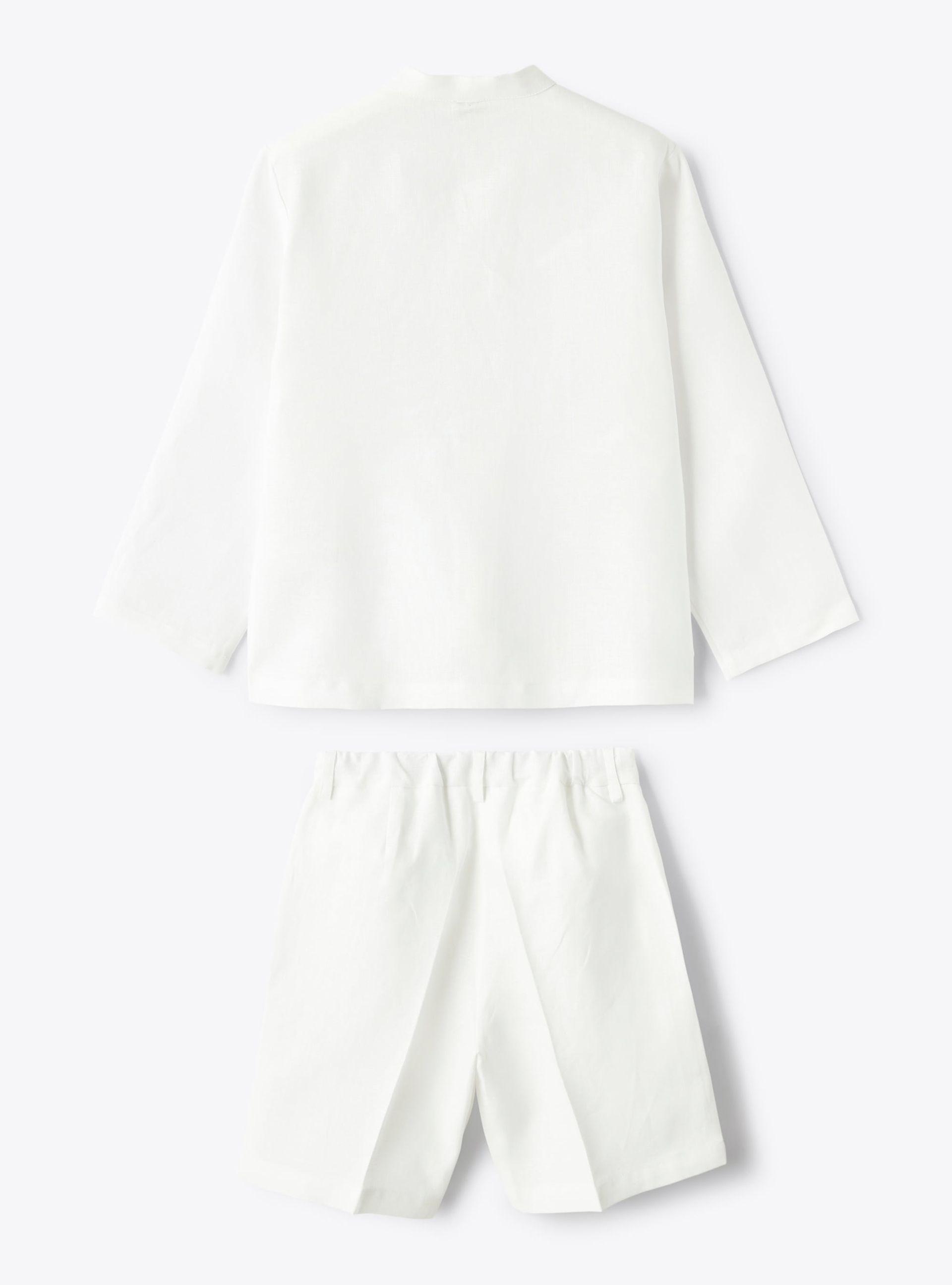 Two-piece set in linen for boys  - White | Il Gufo