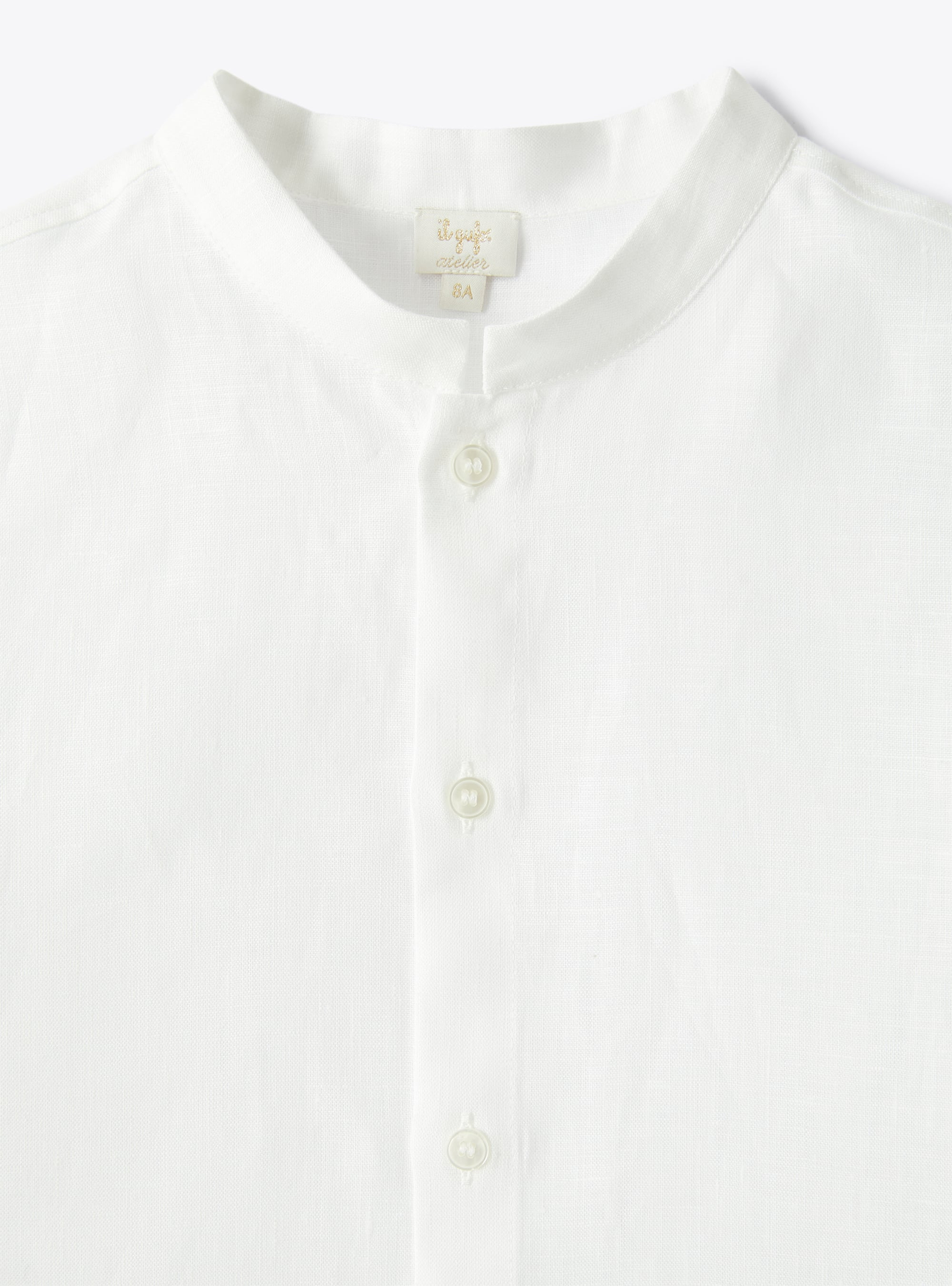 Two-piece set in linen for boys  - White | Il Gufo