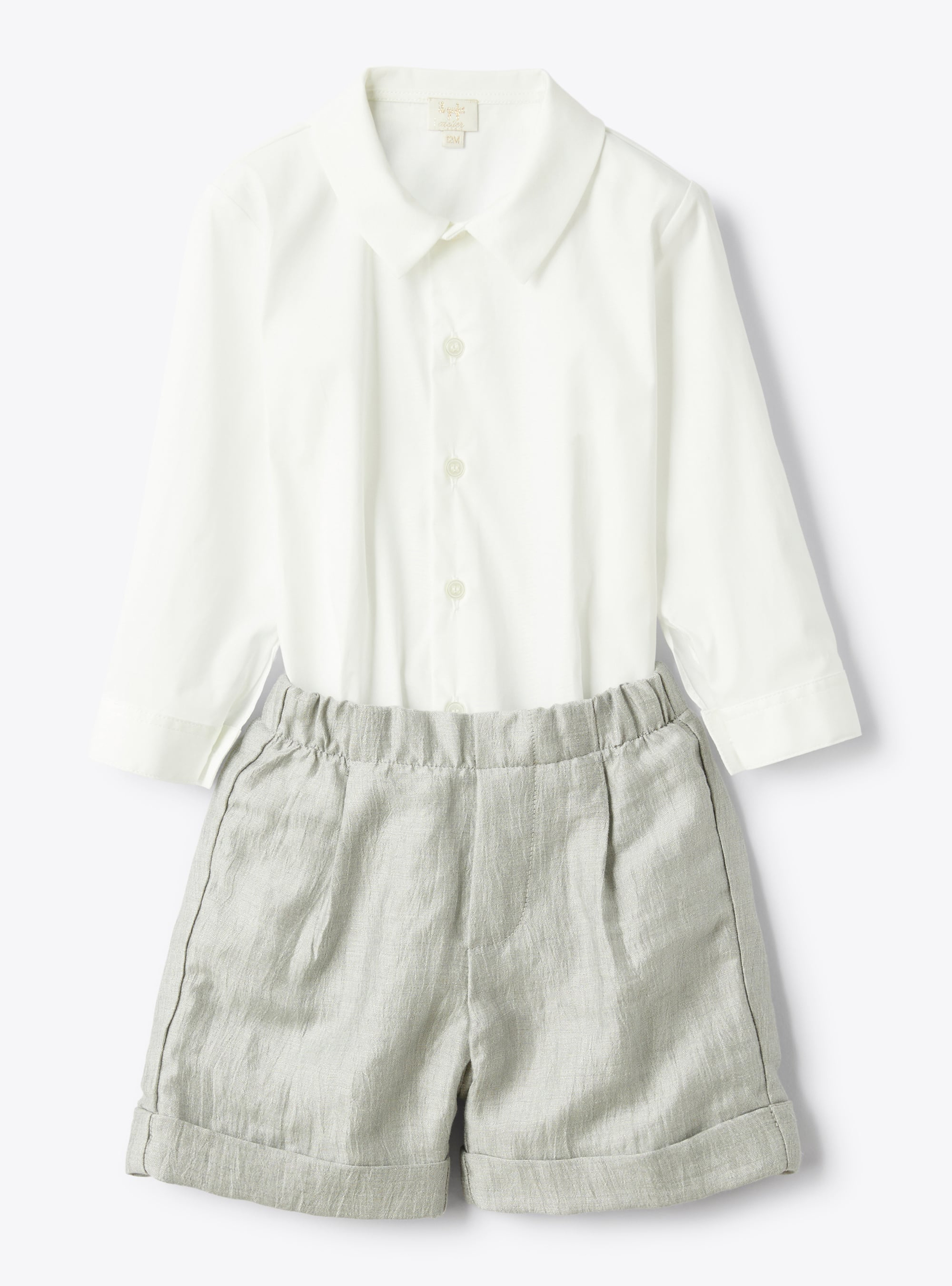 Completo con camicia e bermuda in lino - Completi due pezzi - Il Gufo