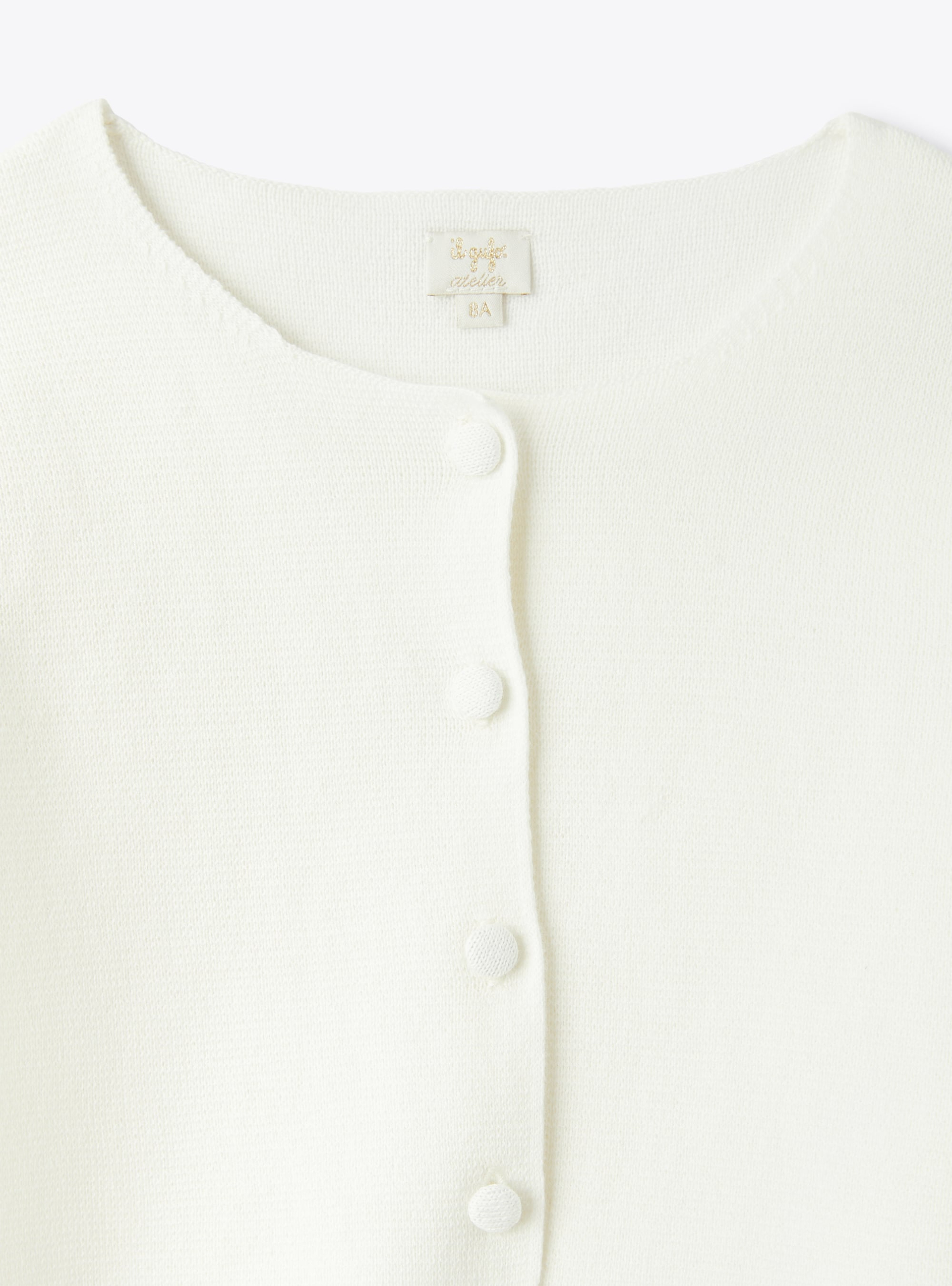 Cardigan tricot bianco latte - Bianco | Il Gufo