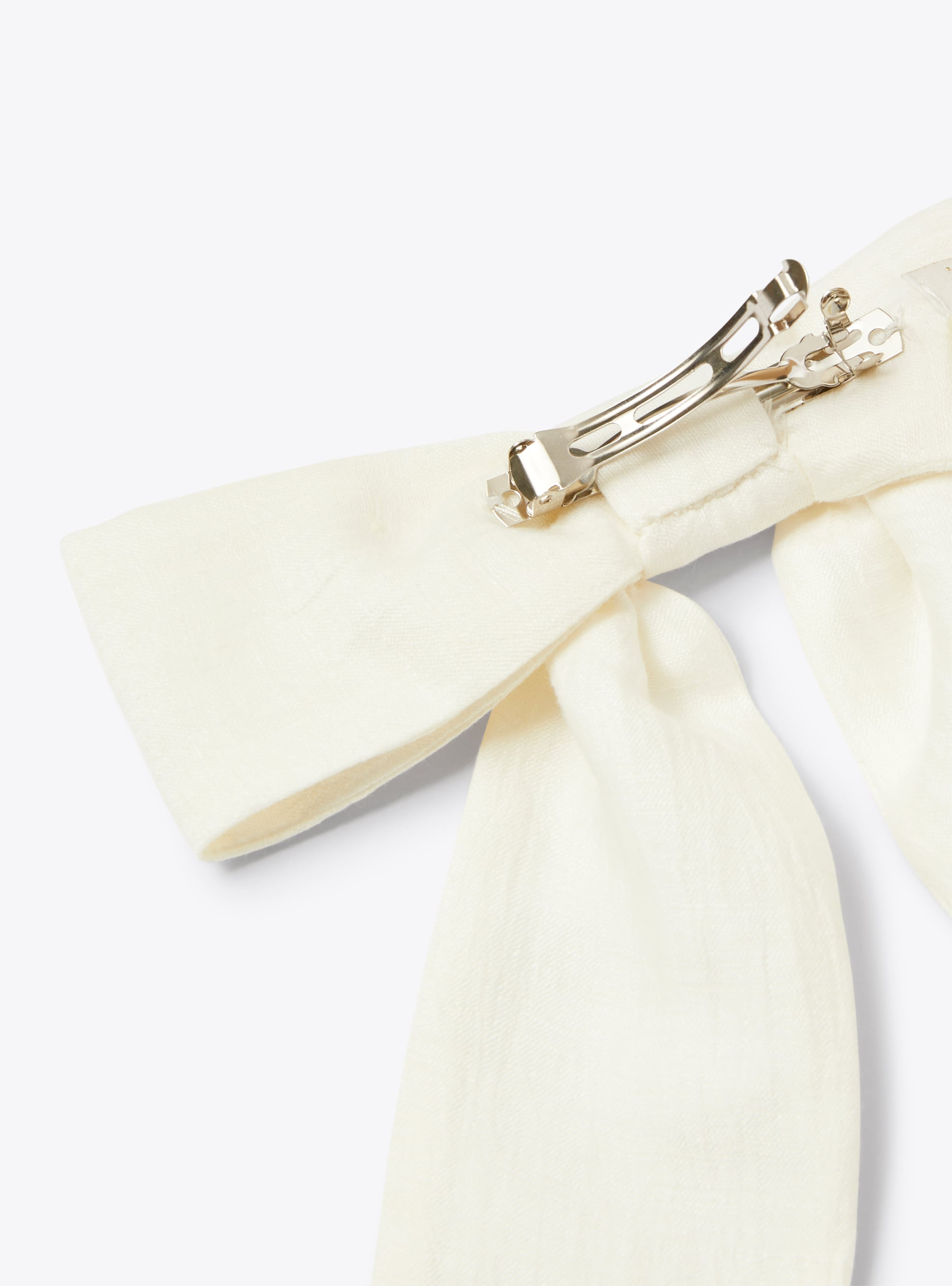 Linen hair bow - White | Il Gufo