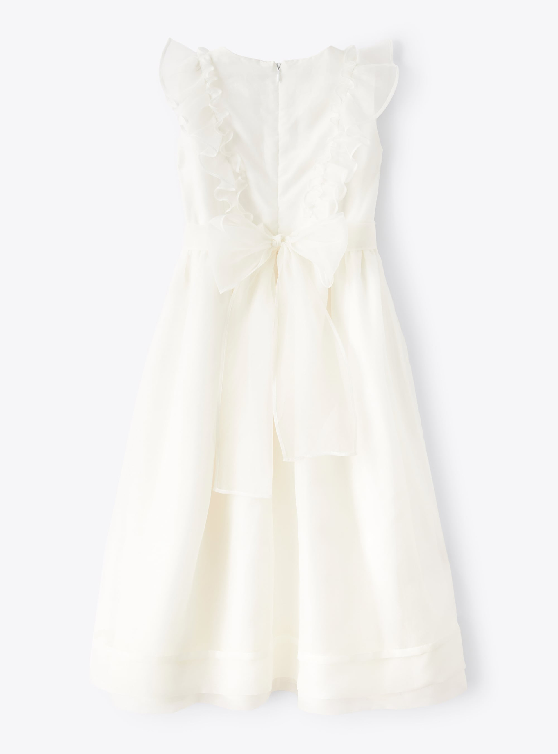 Organza dress with ruffle detail - White | Il Gufo