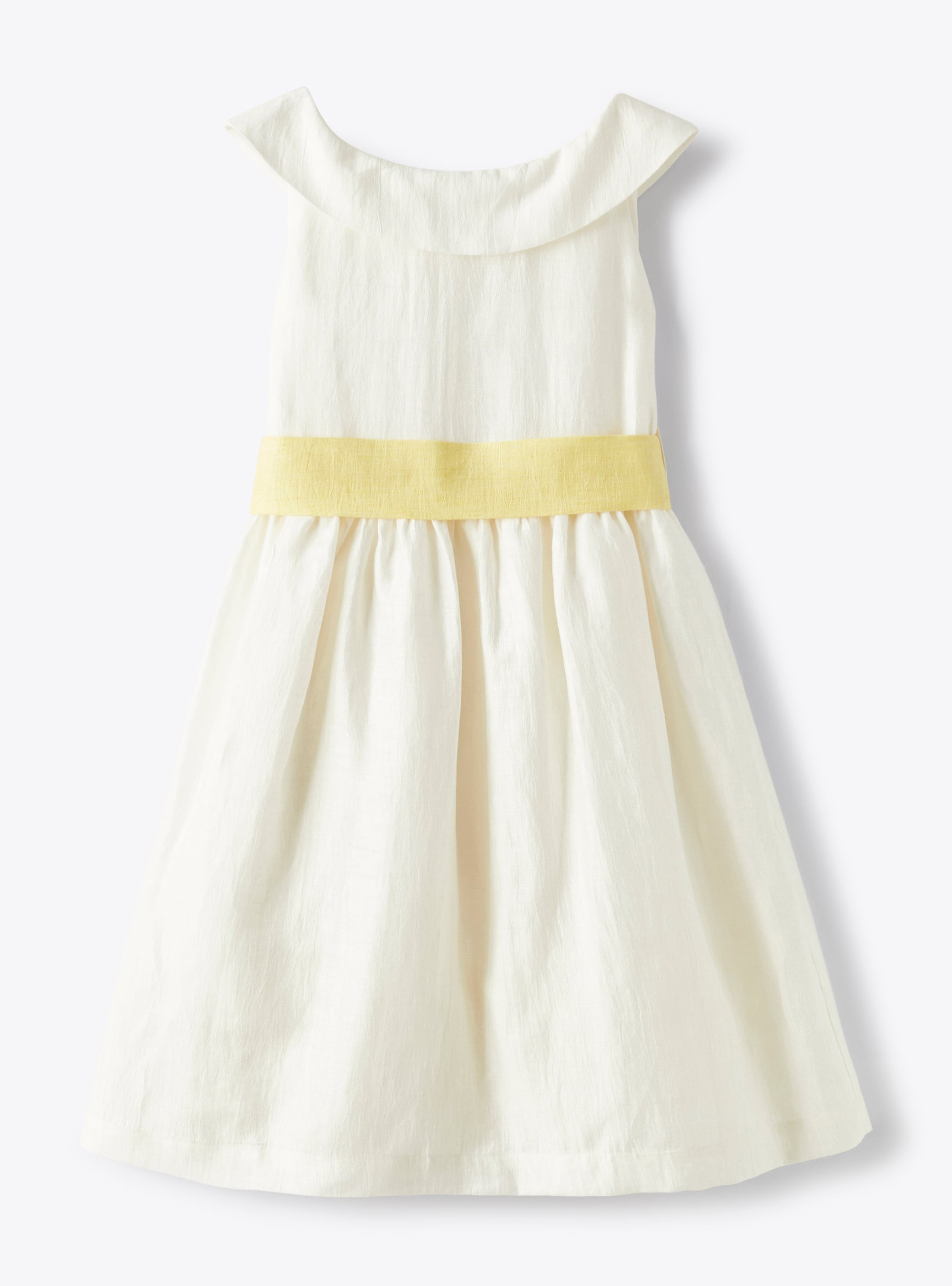 Dress in milky-white shantung linen - Dresses - Il Gufo