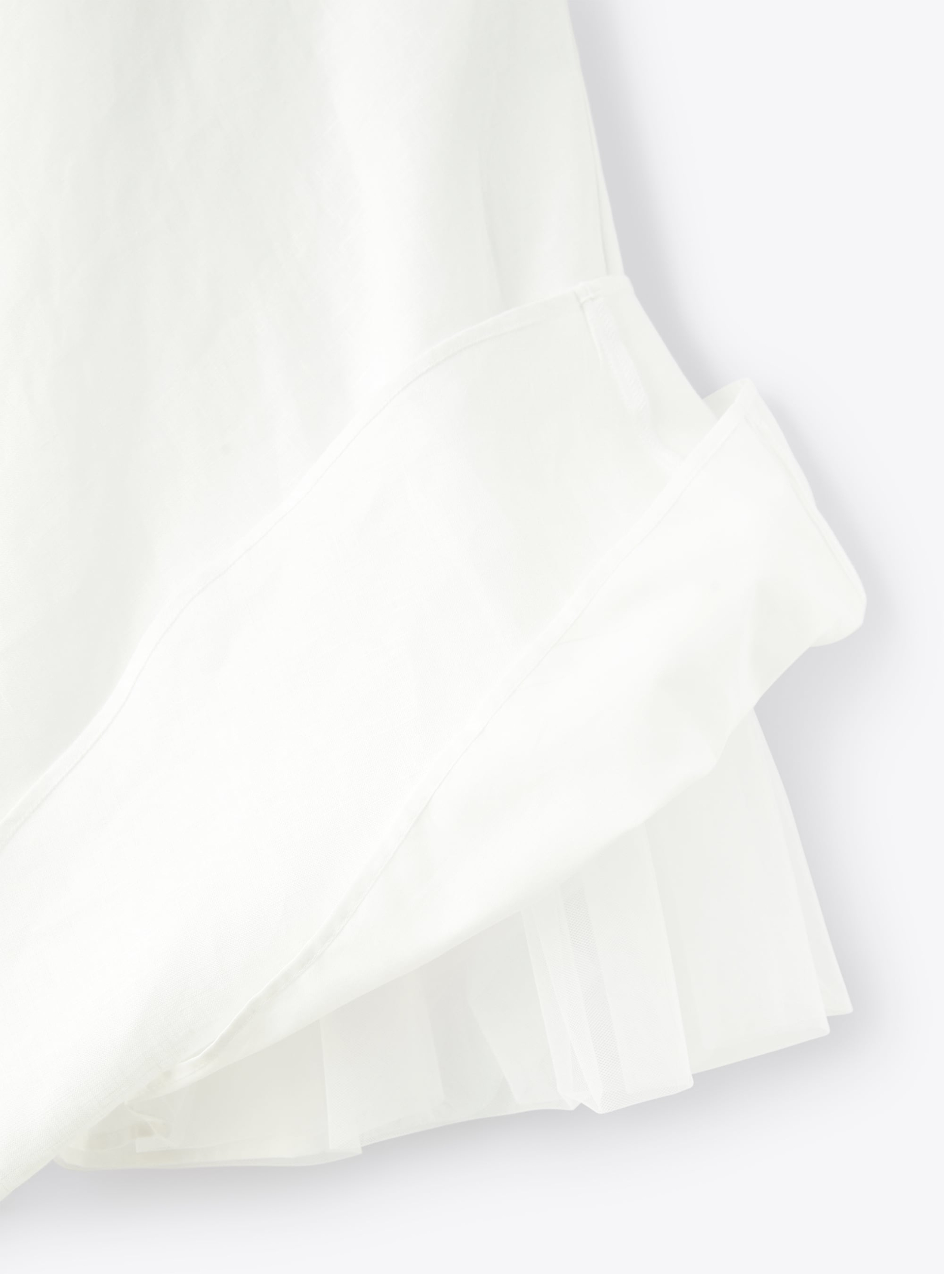 Linen dress with ruffle detail  - White | Il Gufo