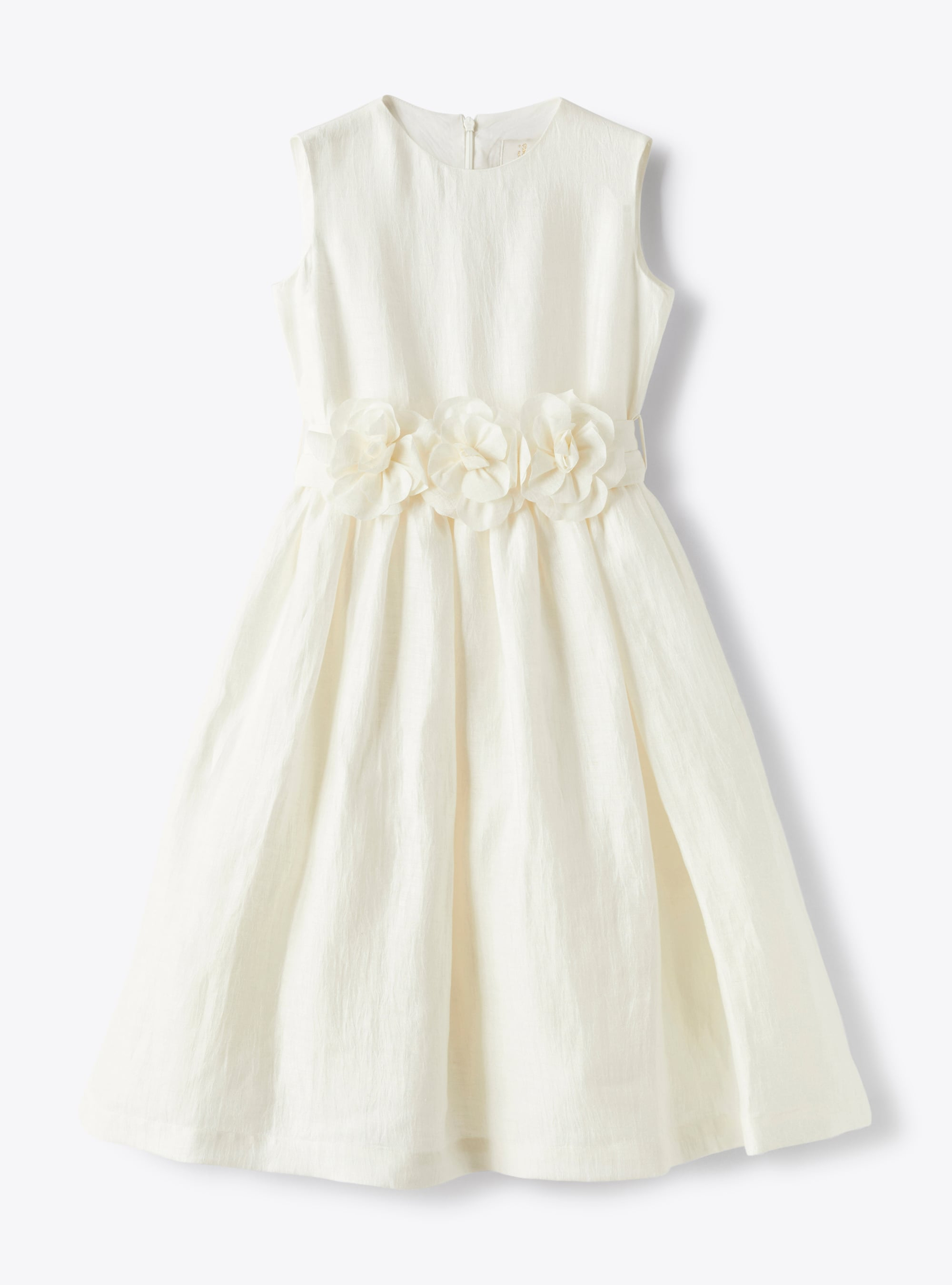 Dress in milky-white shantung linen - Dresses - Il Gufo