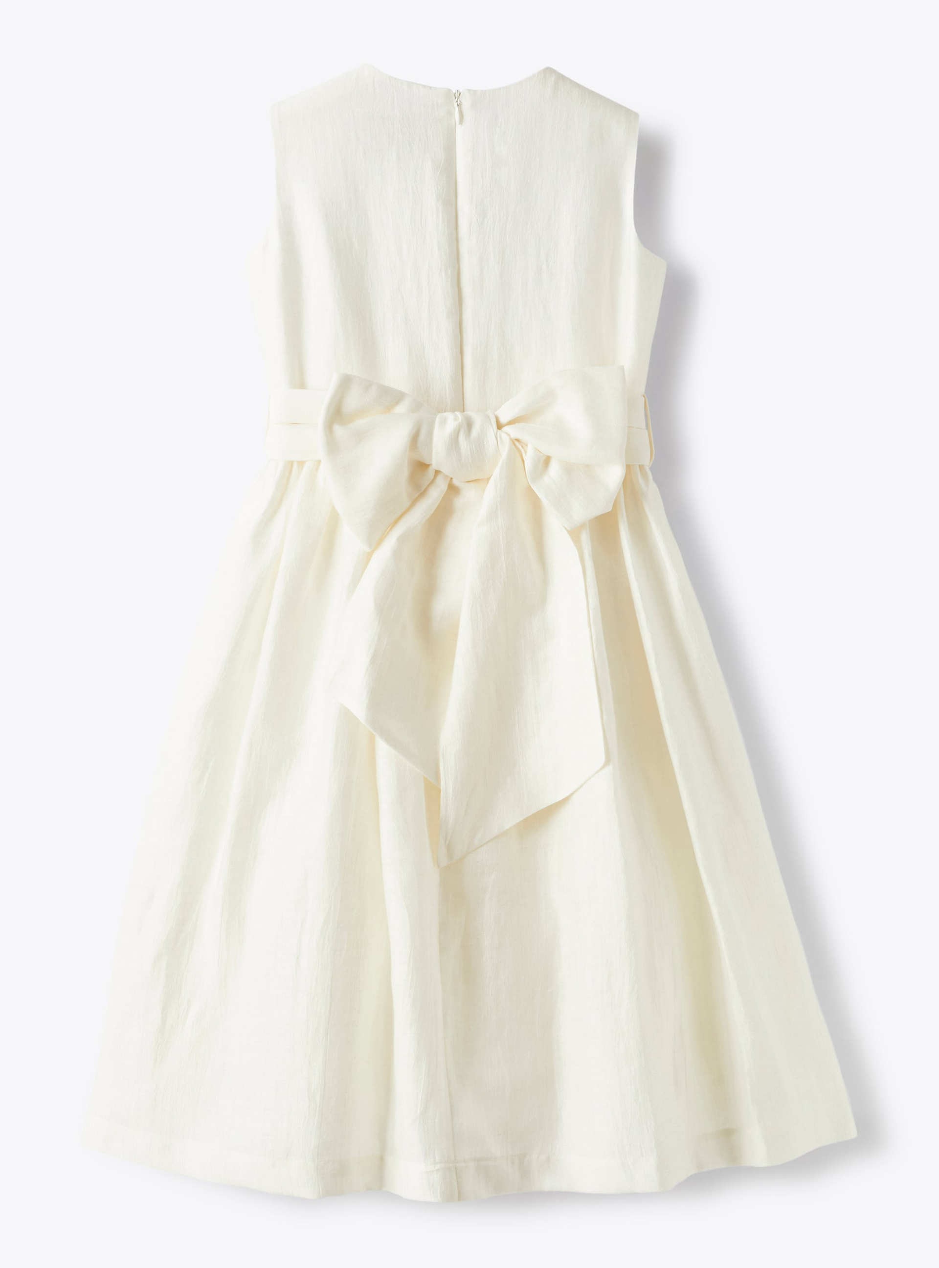 Robe en shantung de lin blanc lait - Blanc | Il Gufo