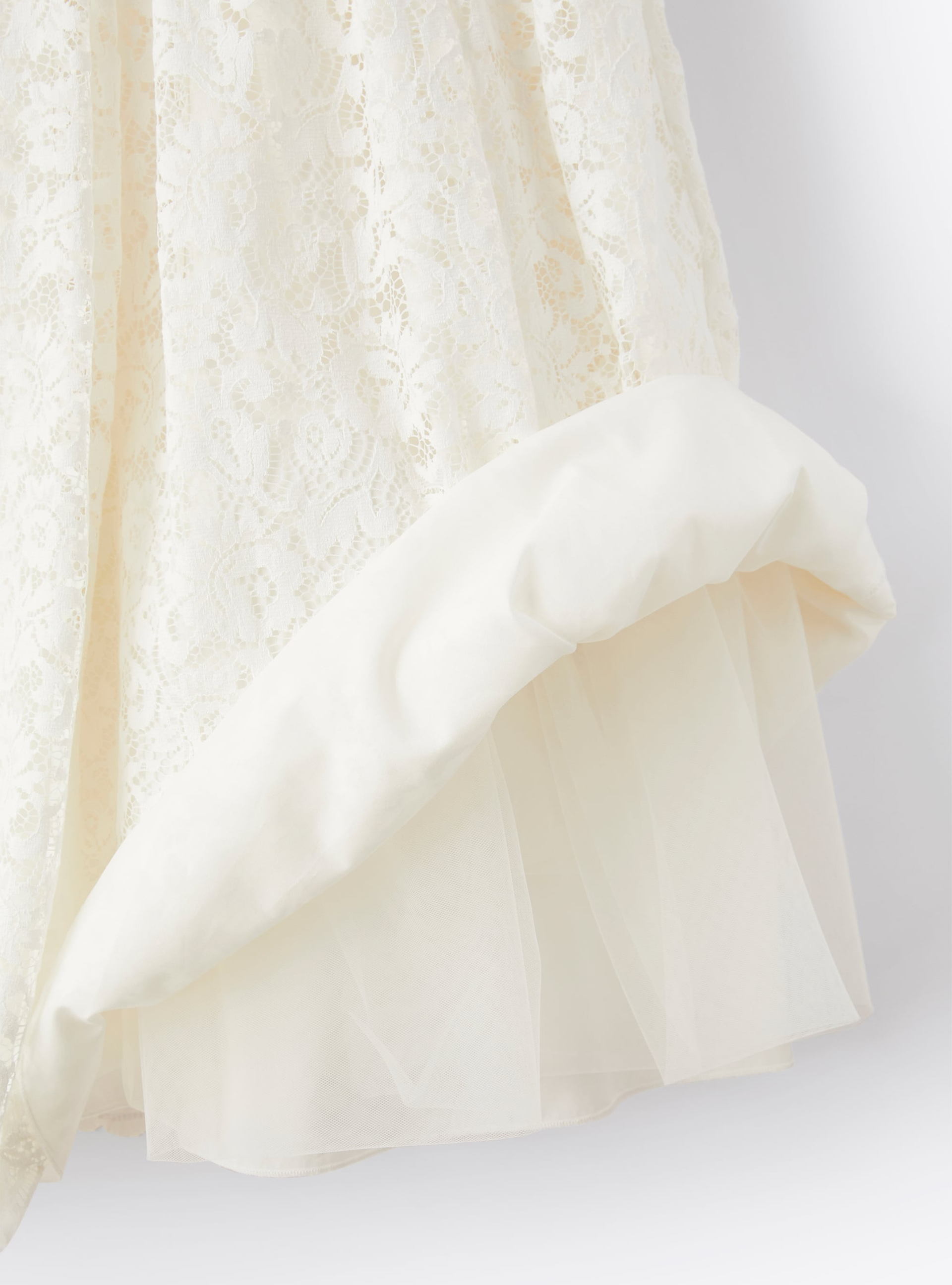 Langes Spitzenkleid mit Gürtel - Weiss | Il Gufo