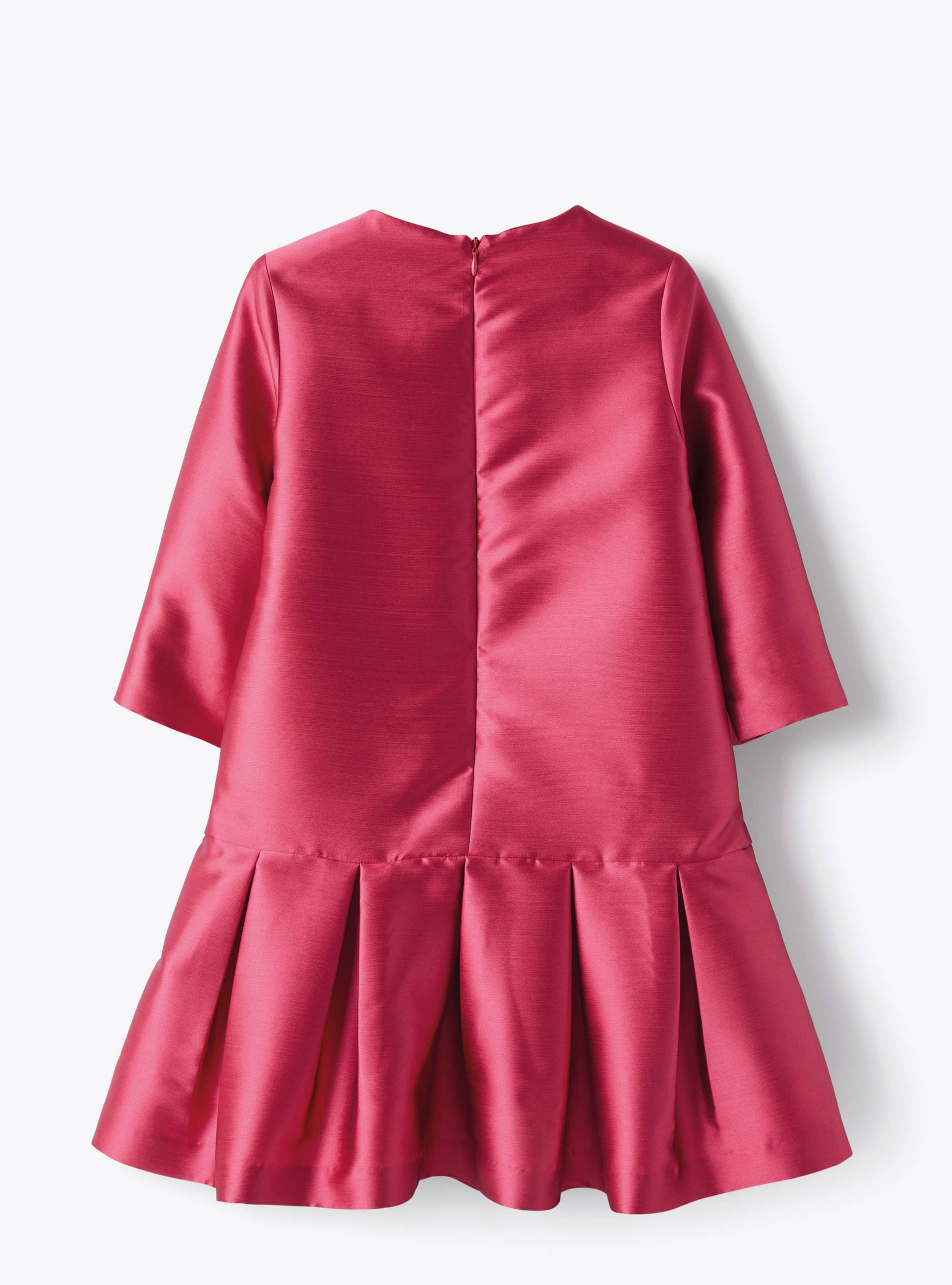 Dress in fuchsia-pink mikado - Red | Il Gufo