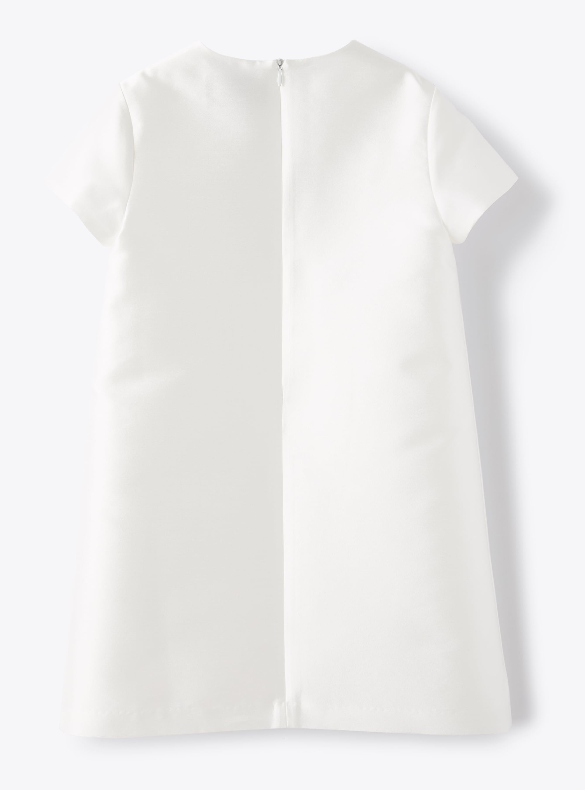 Short-sleeve dress in mikado - White | Il Gufo