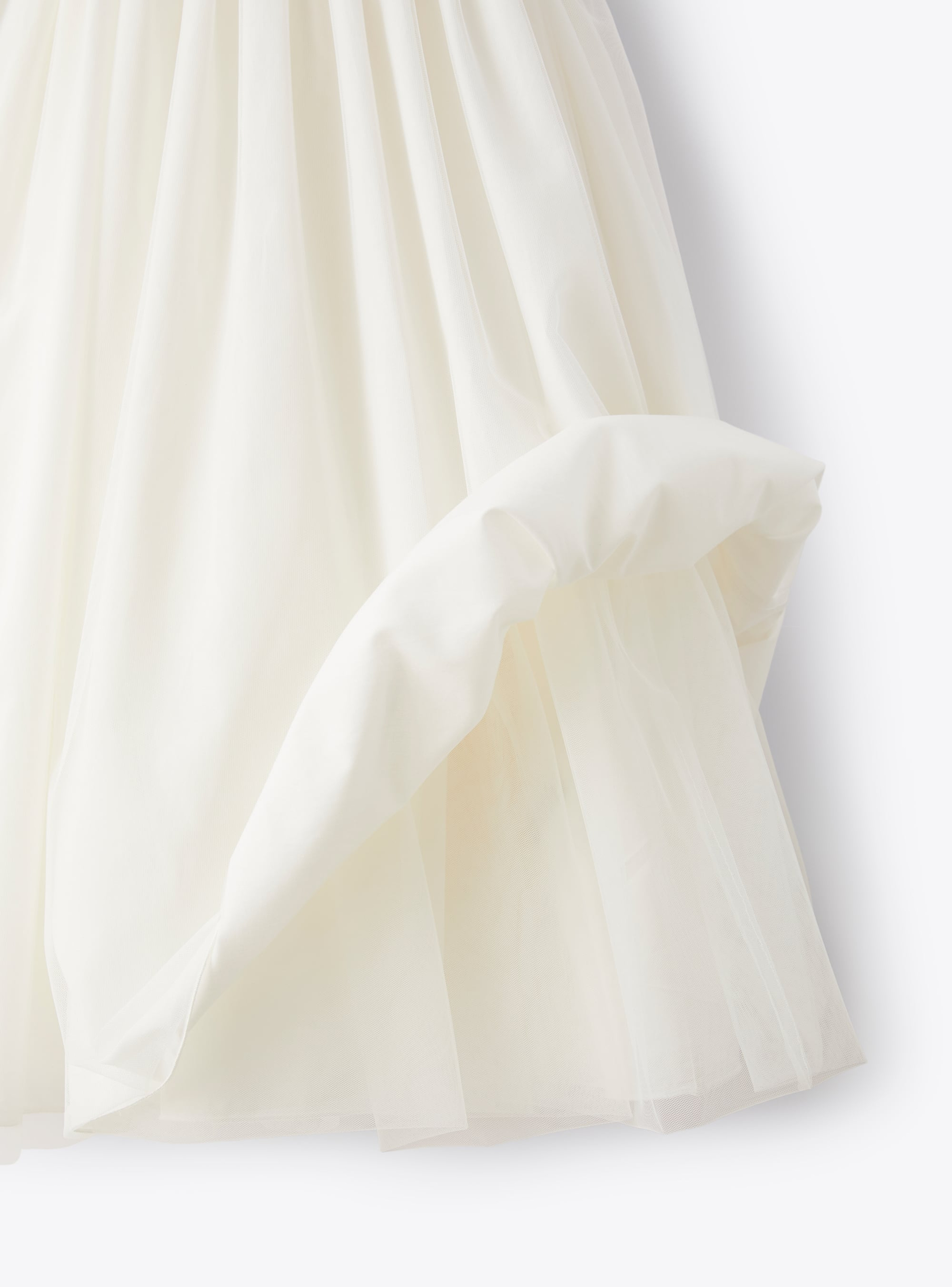 Tulle dress with pink belt - White | Il Gufo