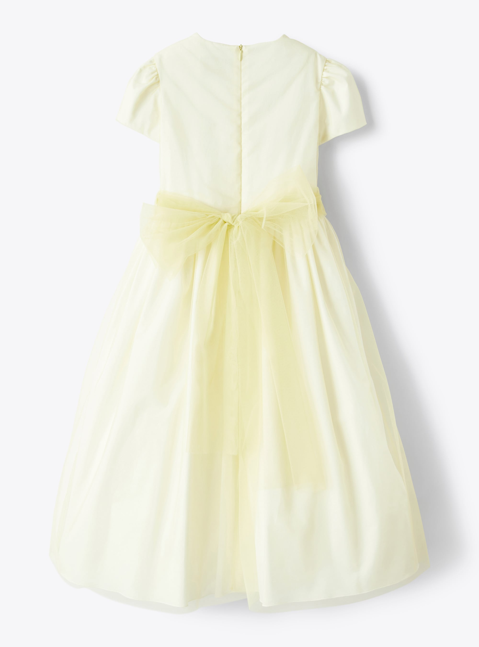 Tulle dress with raw-cut belt in yellow - Yellow | Il Gufo