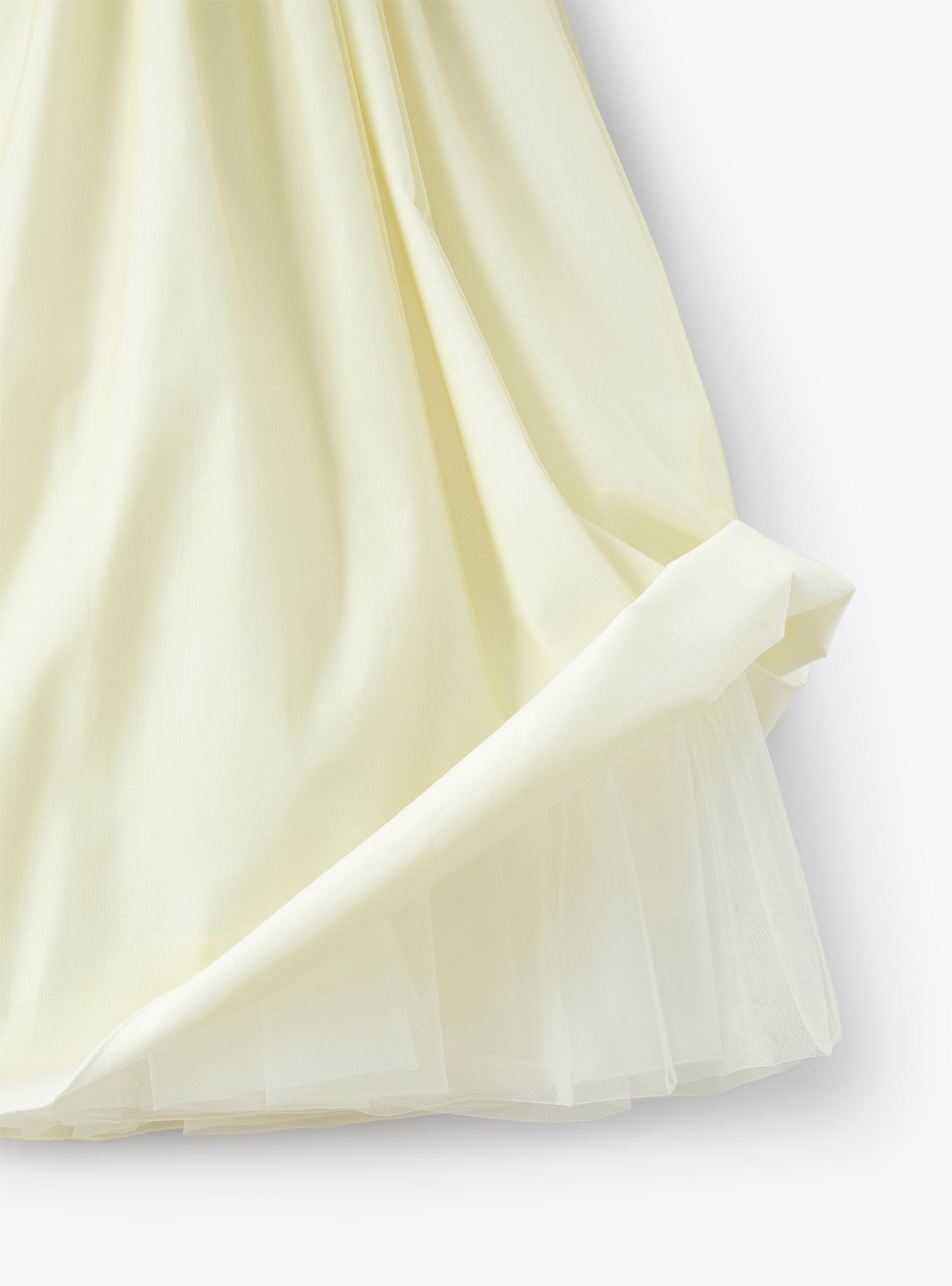 Tulle dress with raw-cut belt in yellow - Yellow | Il Gufo