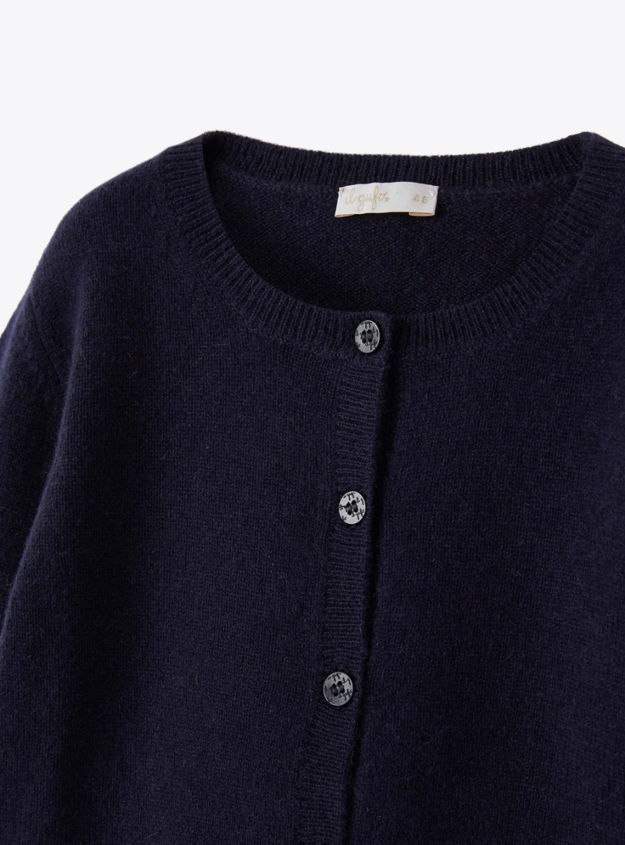 Cashmere cardigan - Blue | Il Gufo