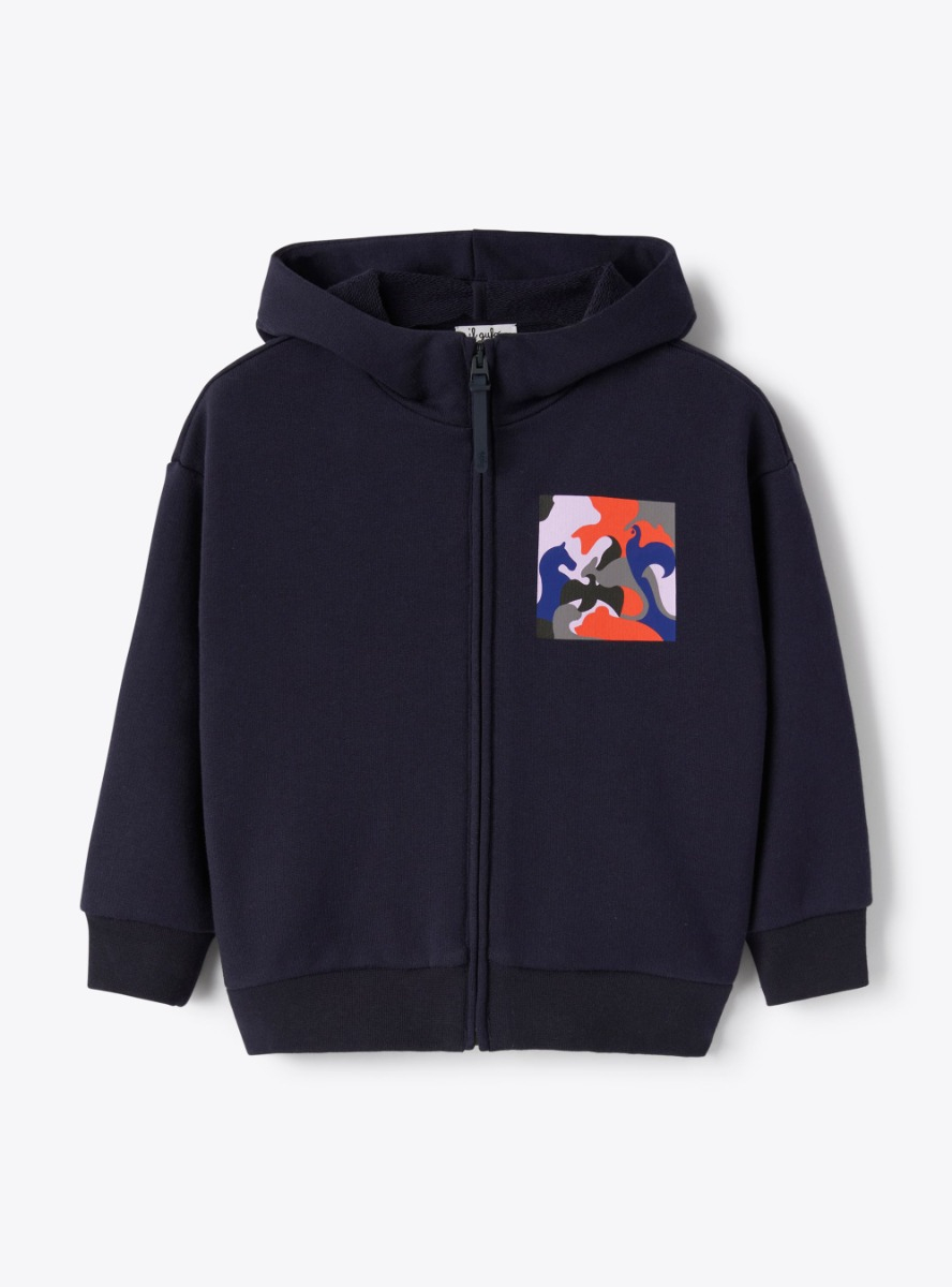 Cotton hoodie sweatshirt - Blue | Il Gufo