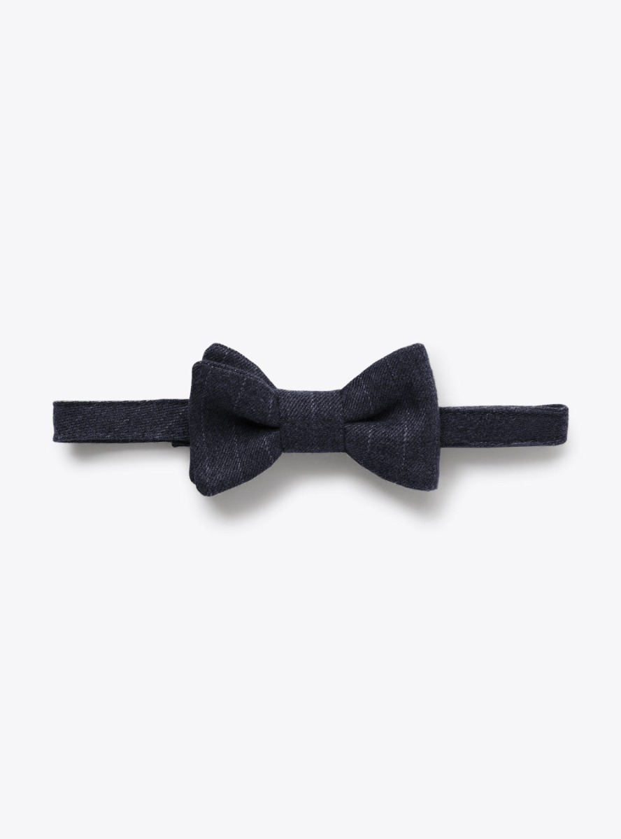 Pinstriped techno-wool bow tie - Accessories - Il Gufo