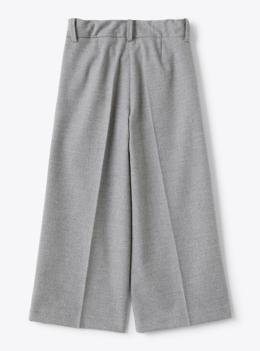 Pleated palazzo pants - Grey | Il Gufo