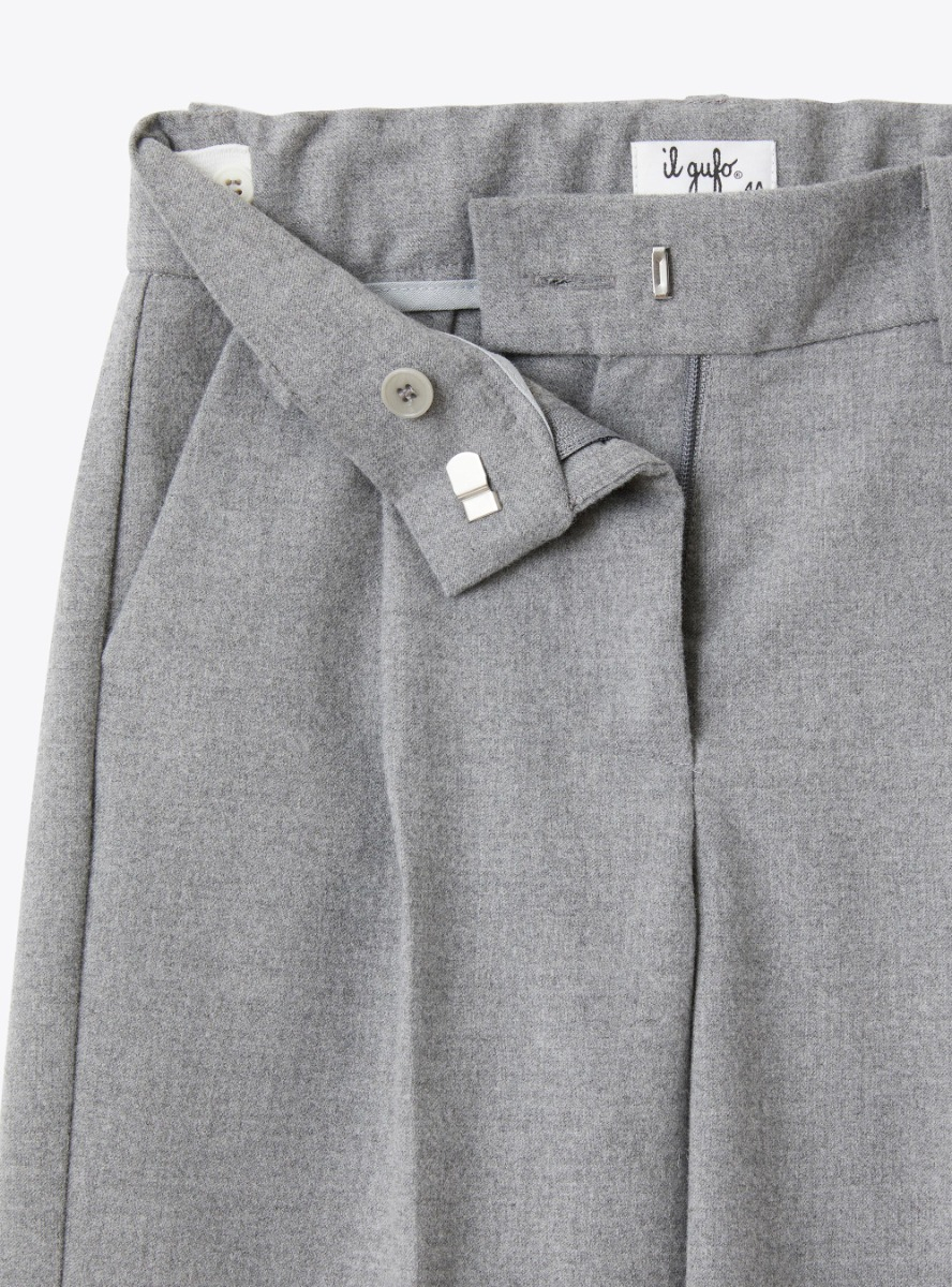 Pleated palazzo pants - Grey | Il Gufo