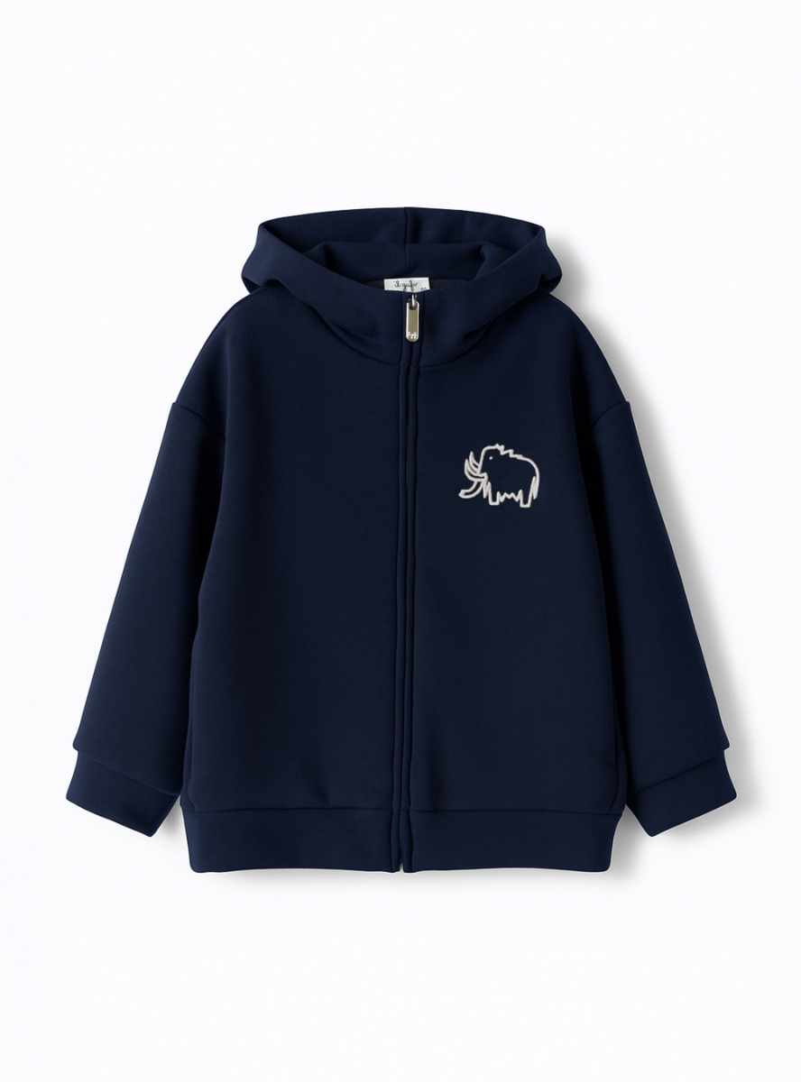 Zip-up hoodie - Blue | Il Gufo