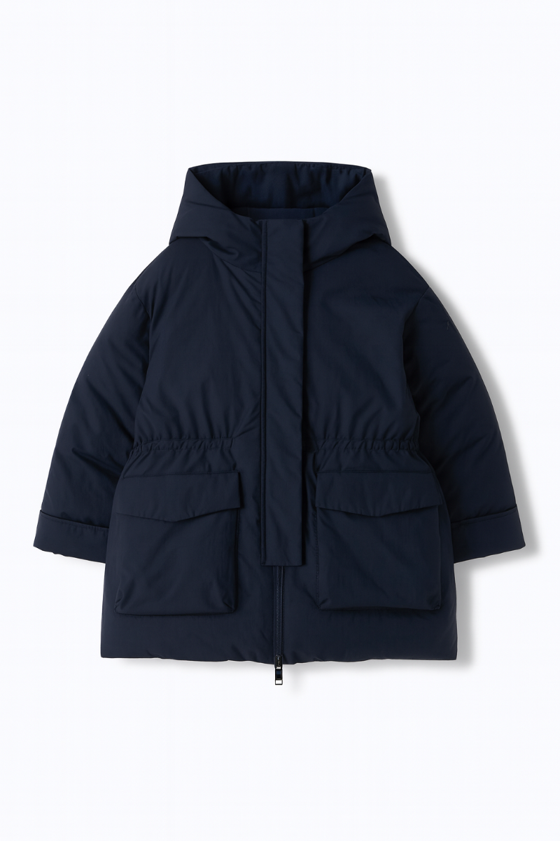 Down jacket with hood in recycled nylon - Down Jackets - Il Gufo
