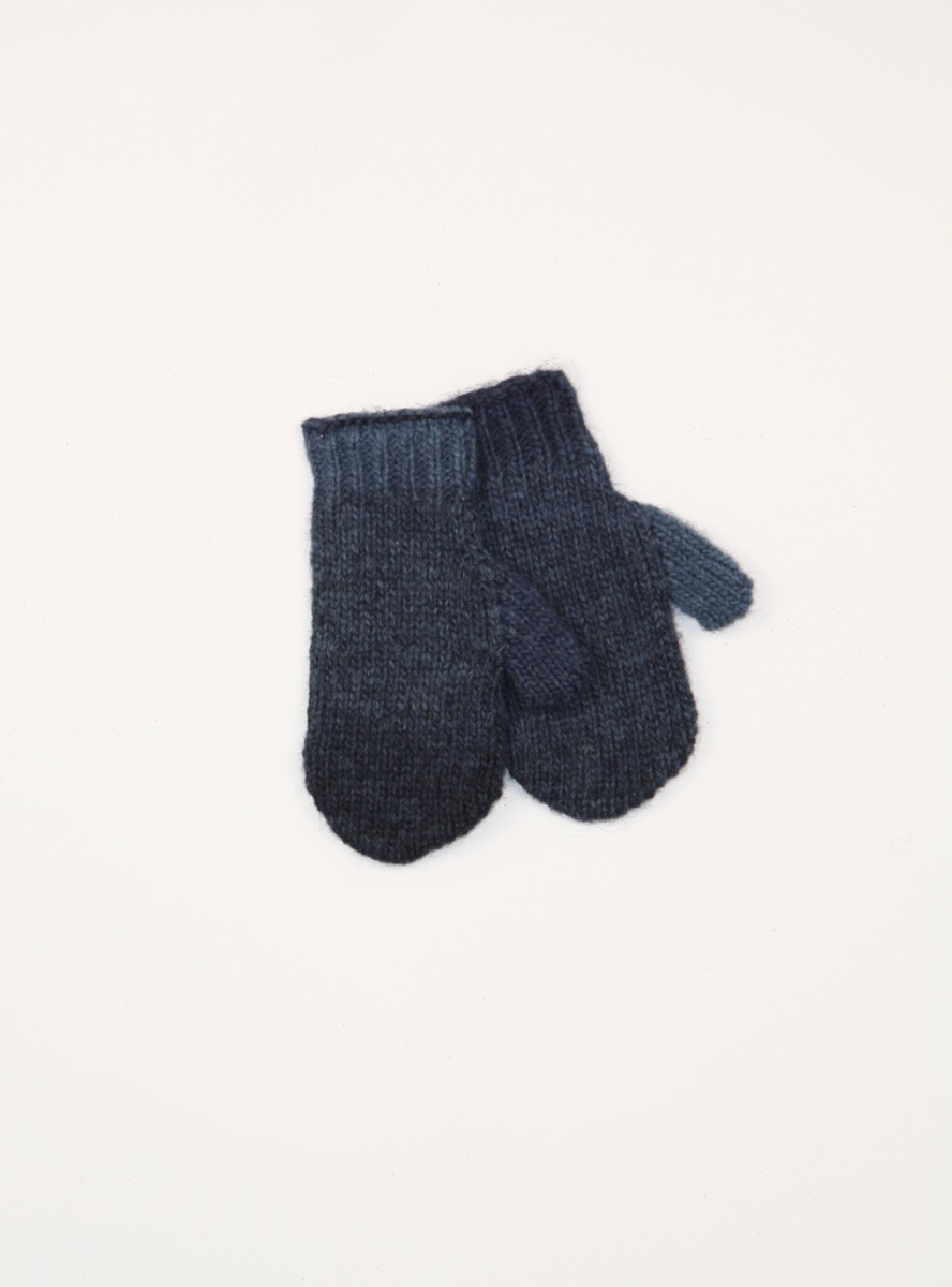 Gradient wool-blend mittens - Blue | Il Gufo