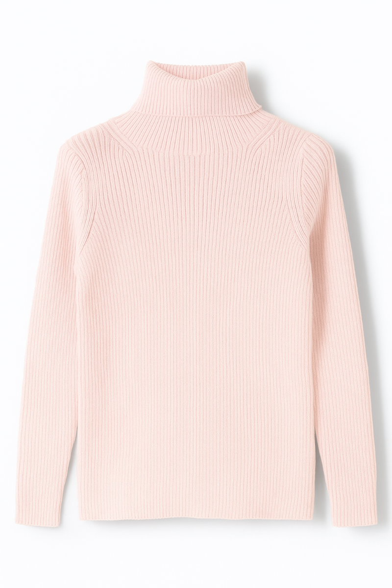 Turtleneck sweater in organic cotton - Pink | Il Gufo
