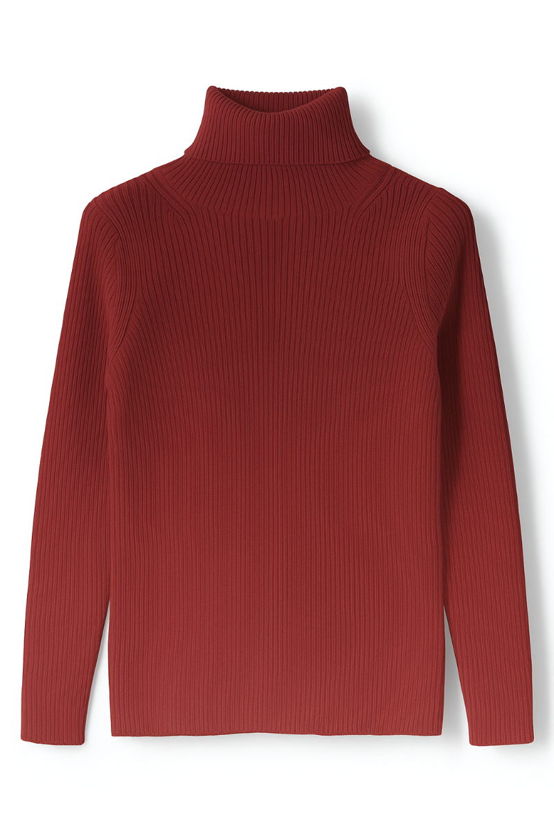 Turtleneck sweater in organic cotton - Red | Il Gufo
