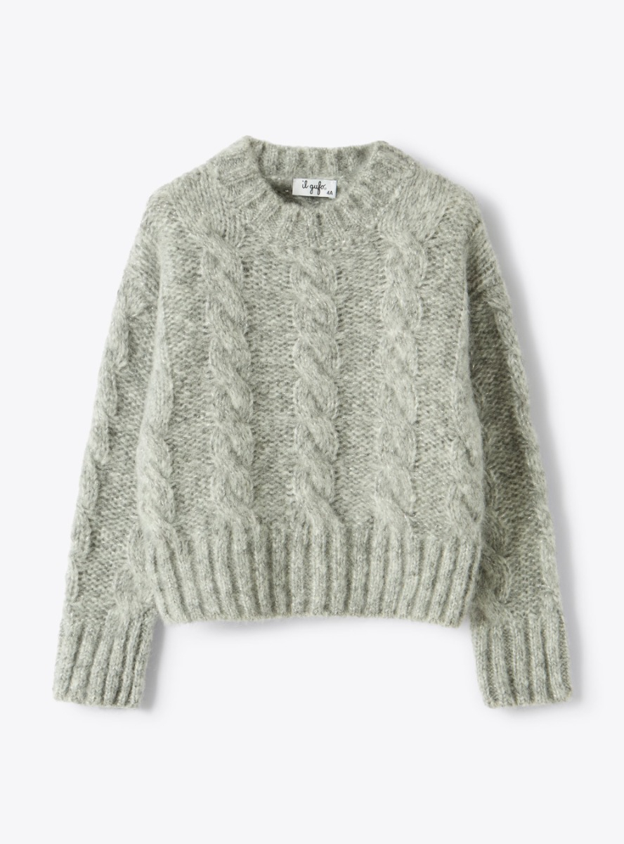 Pull torsadé en mélange de laine et lurex - Pulls - Il Gufo