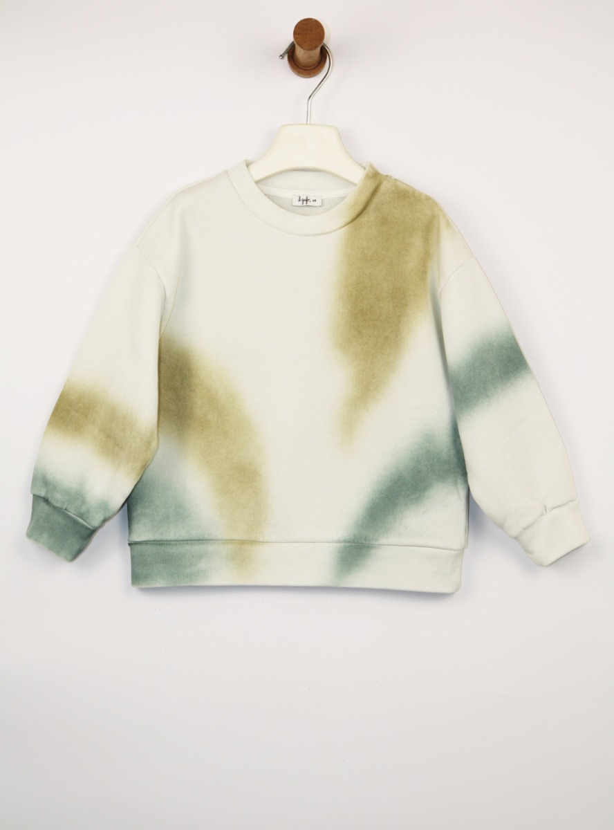 Sweatshirt with airbrush print - Green | Il Gufo