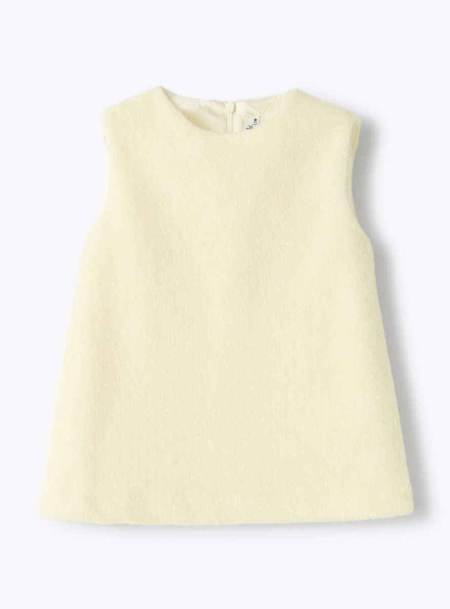 Sleeveless dress in Lurex fabric - Beige | Il Gufo