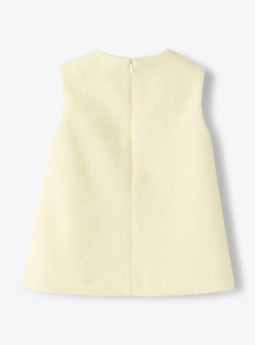 Sleeveless dress in Lurex fabric - Beige | Il Gufo