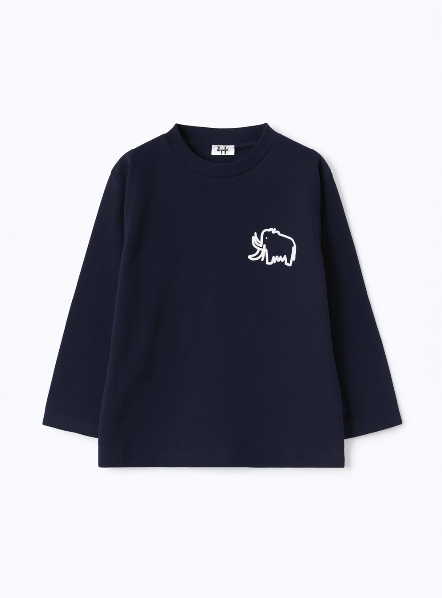 Long-sleeve t-shirt with a mammoth print - T-shirts - Il Gufo