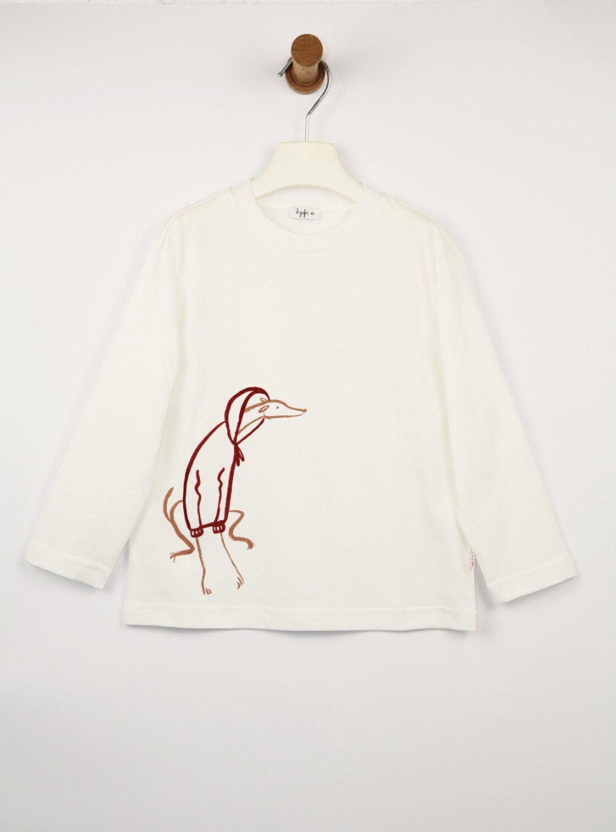 Long-sleeve t-shirt with a puppy design - T-shirts - Il Gufo