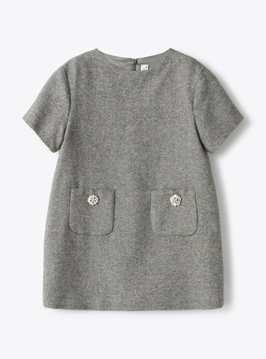 Abito a trapezio in misto lana e lurex - Vestiti - Il Gufo