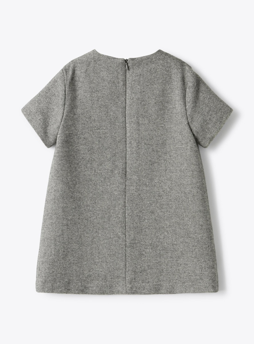 Abito a trapezio in misto lana e lurex - Grigio | Il Gufo