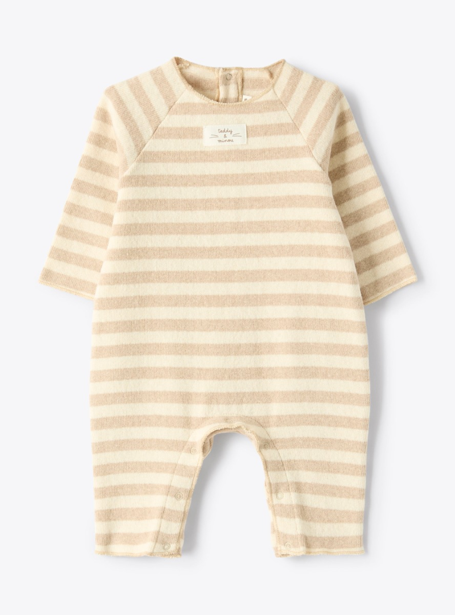 Striped knitted romper - Babygrows - Il Gufo