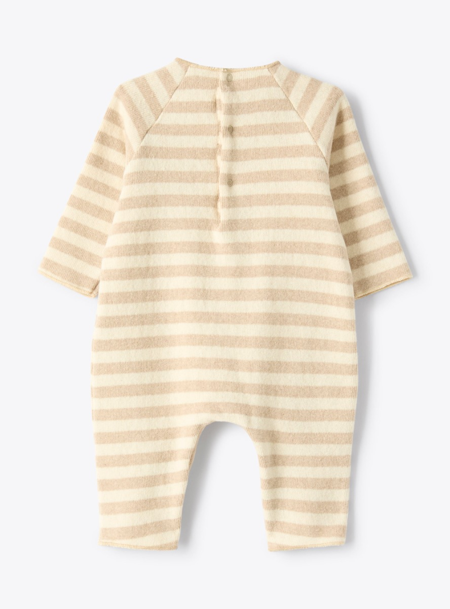 Striped knitted romper - Babygrows - Il Gufo