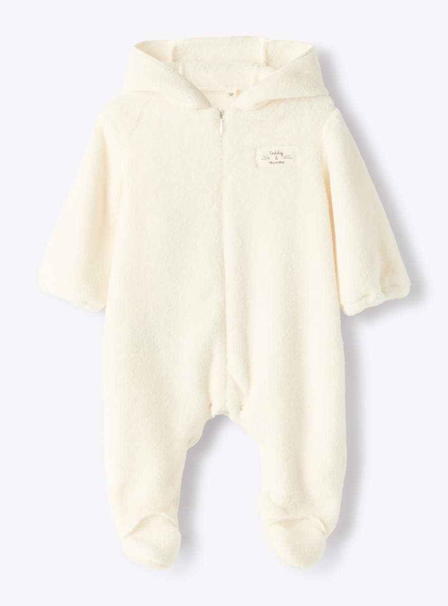 Fleece romper with feet and hood - Babygrows - Il Gufo