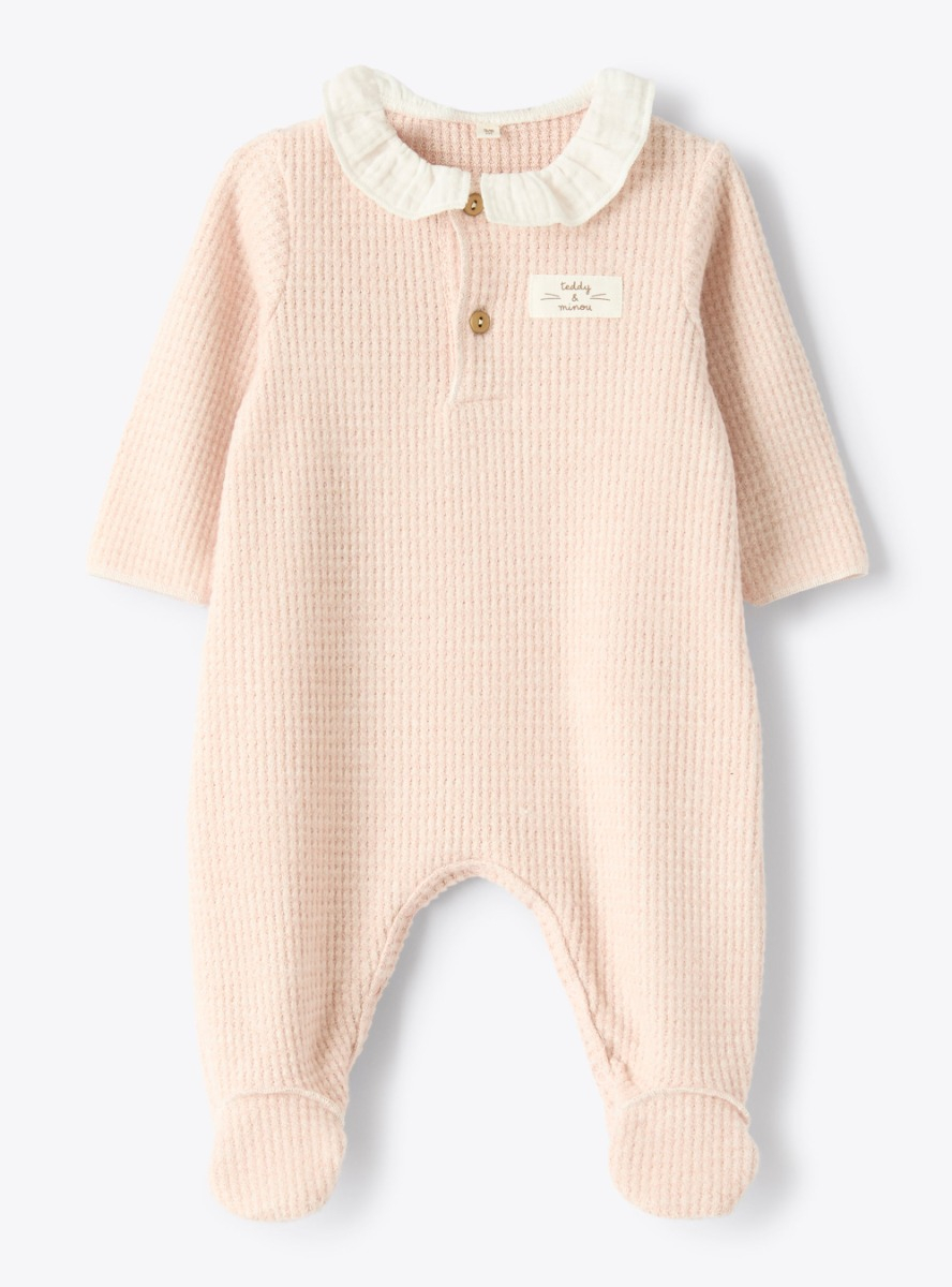Viscose-blend romper with ruffles - Babygrows - Il Gufo