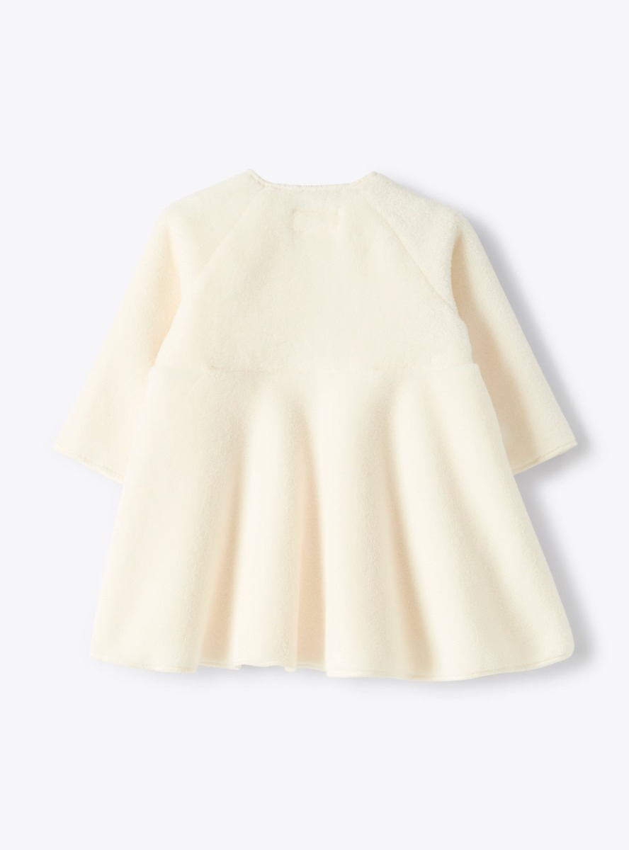 Fleece dress with a wide skirt - White | Il Gufo