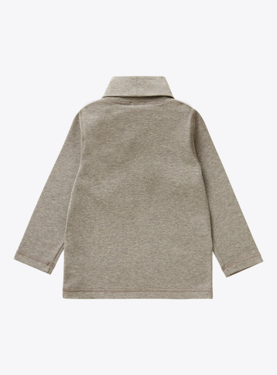 High-neck long-sleeved T-shirt - Grey | Il Gufo