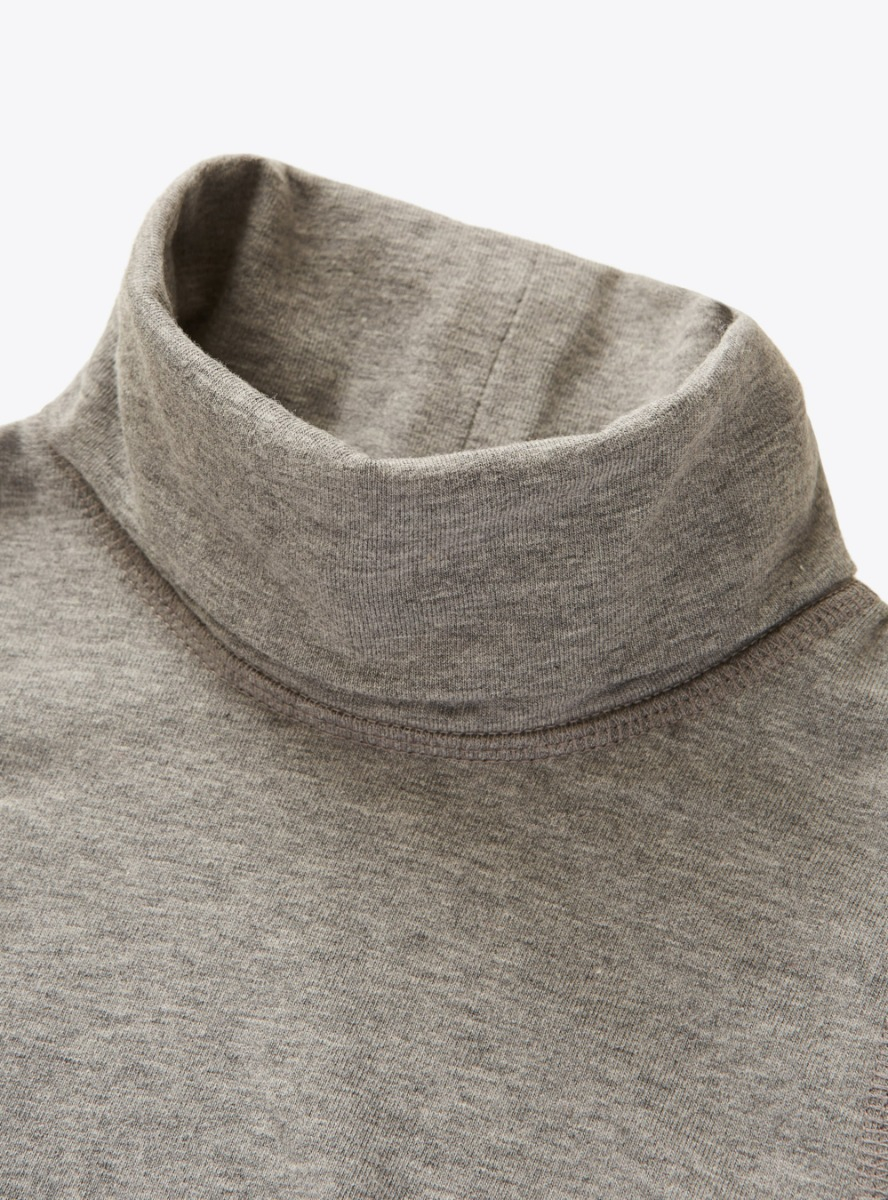 High-neck long-sleeved T-shirt - Grey | Il Gufo