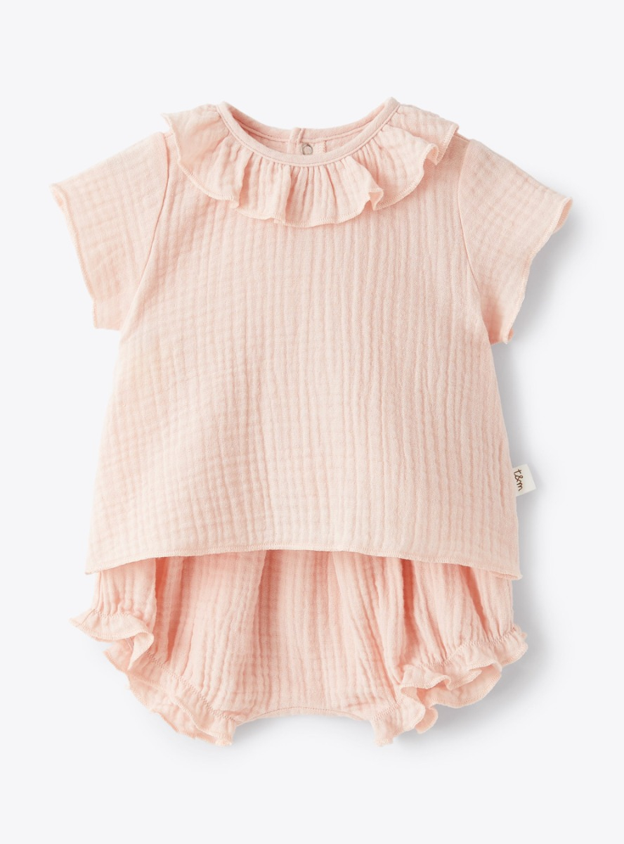 Two-piece set in organic cotton gauze - Two-piece sets - Il Gufo