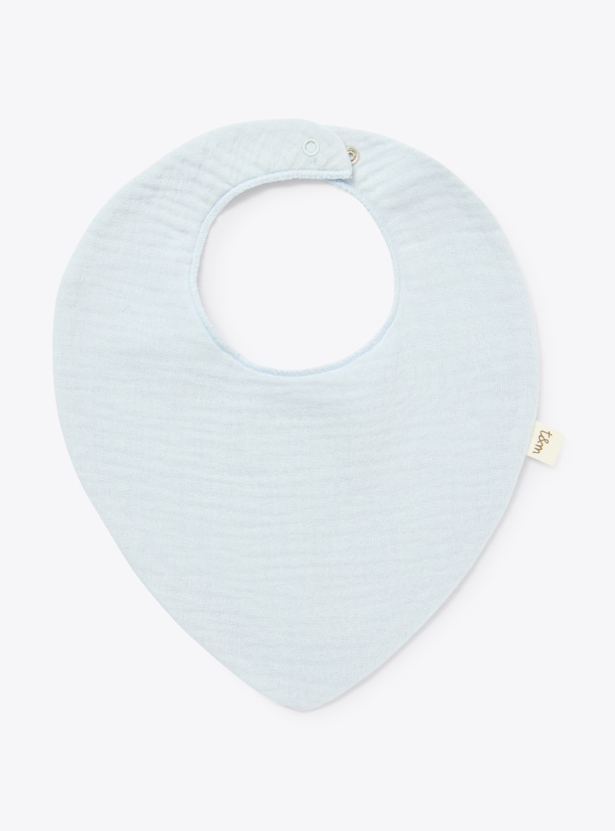 Organic cotton gauze bib - Light blue | Il Gufo
