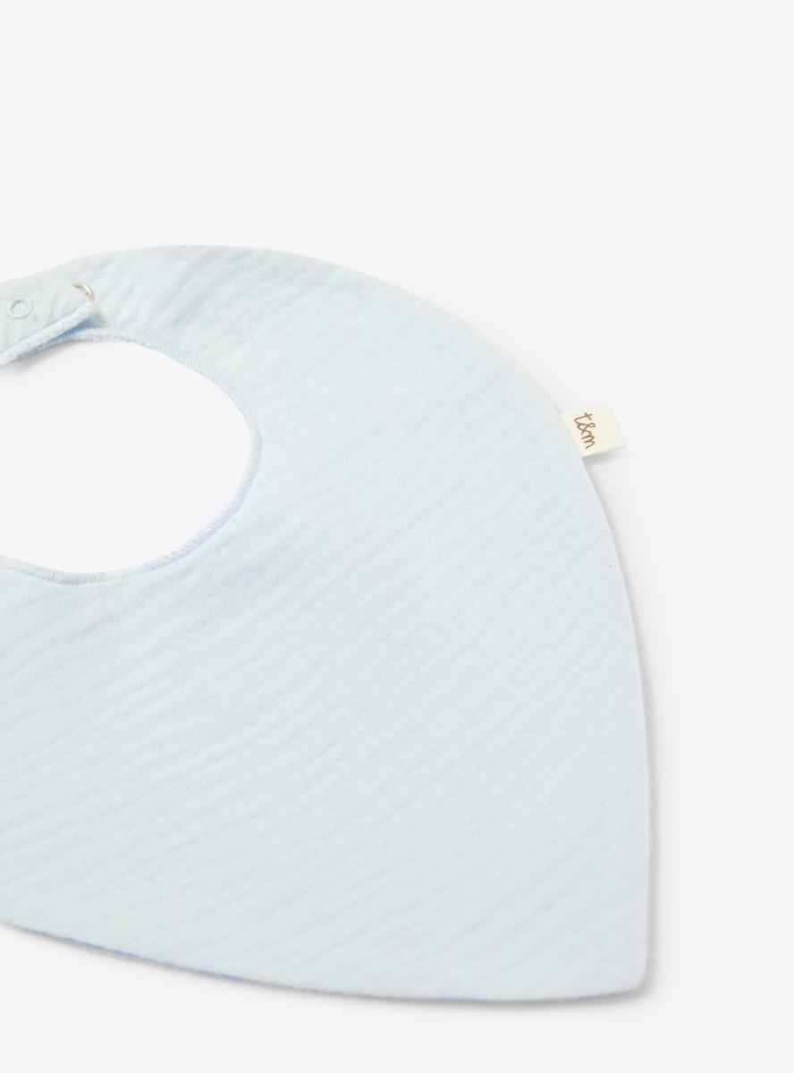 Organic cotton gauze bib - Light blue | Il Gufo