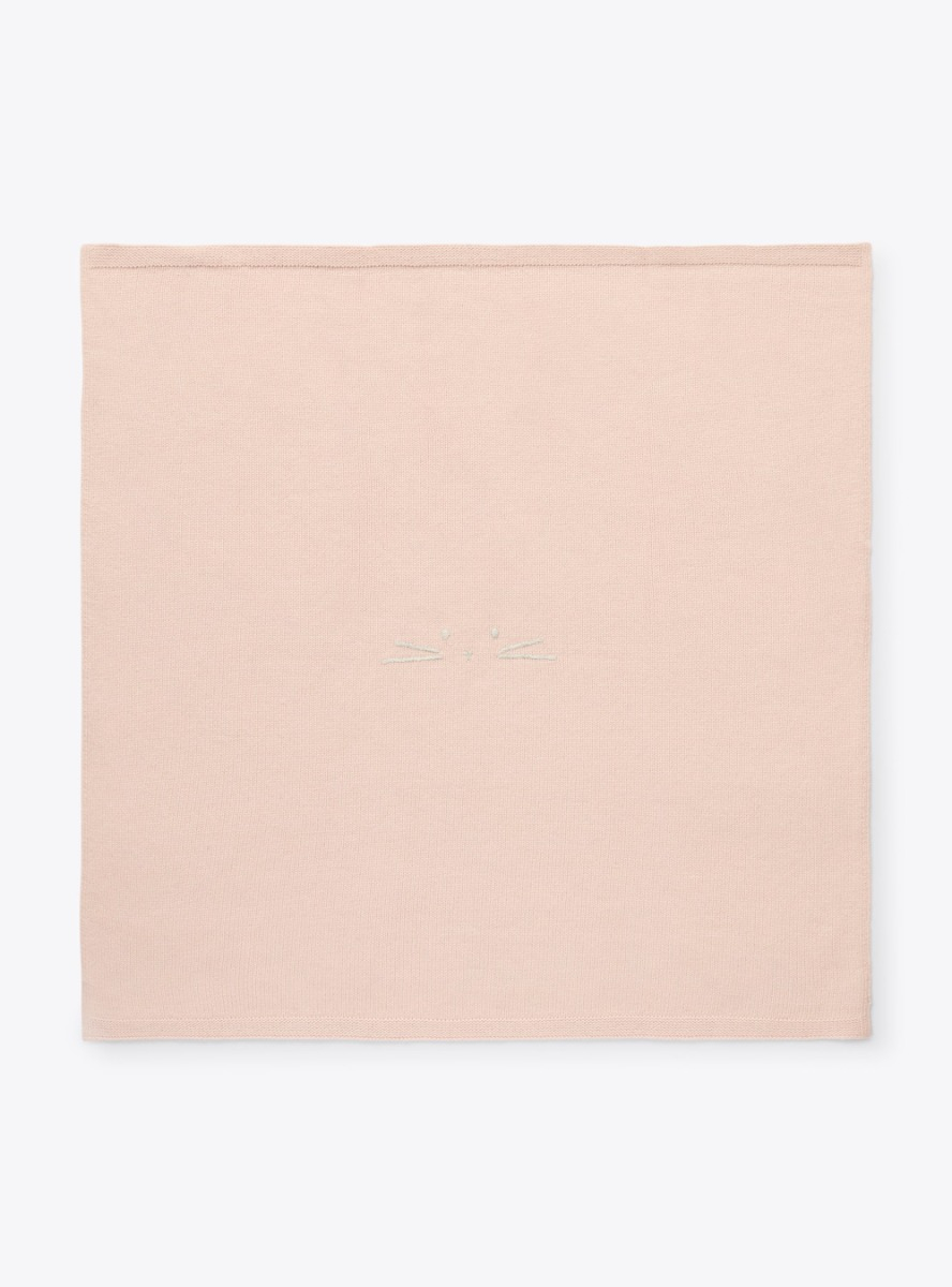 Upcycled wool blend blanket - Pink | Il Gufo